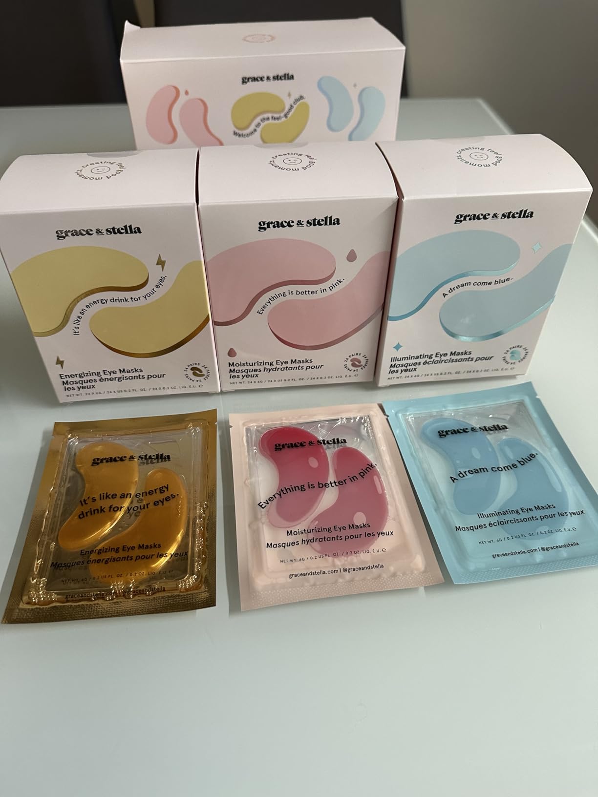 grace & stella Under Eye Patches (12 pairs) Eye Masks for Puffy Eyes and Dark Circles - Graduation Gifts for Teens, Birthdays, Bachelorette Party Favors, Self Care - Vegan Cruelty-Free