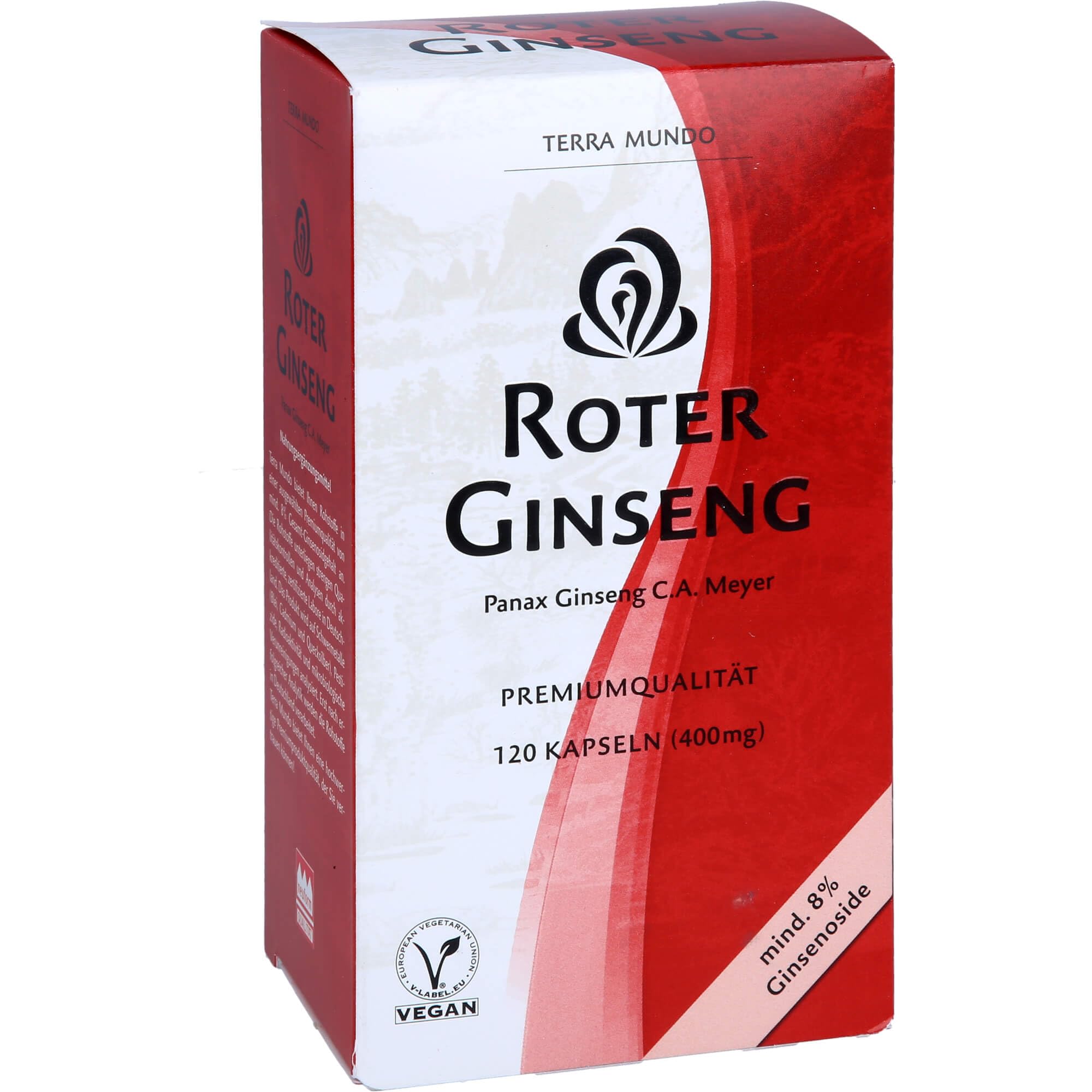 Roter Ginseng 400 mg 8% von Terra Mundo Kapseln