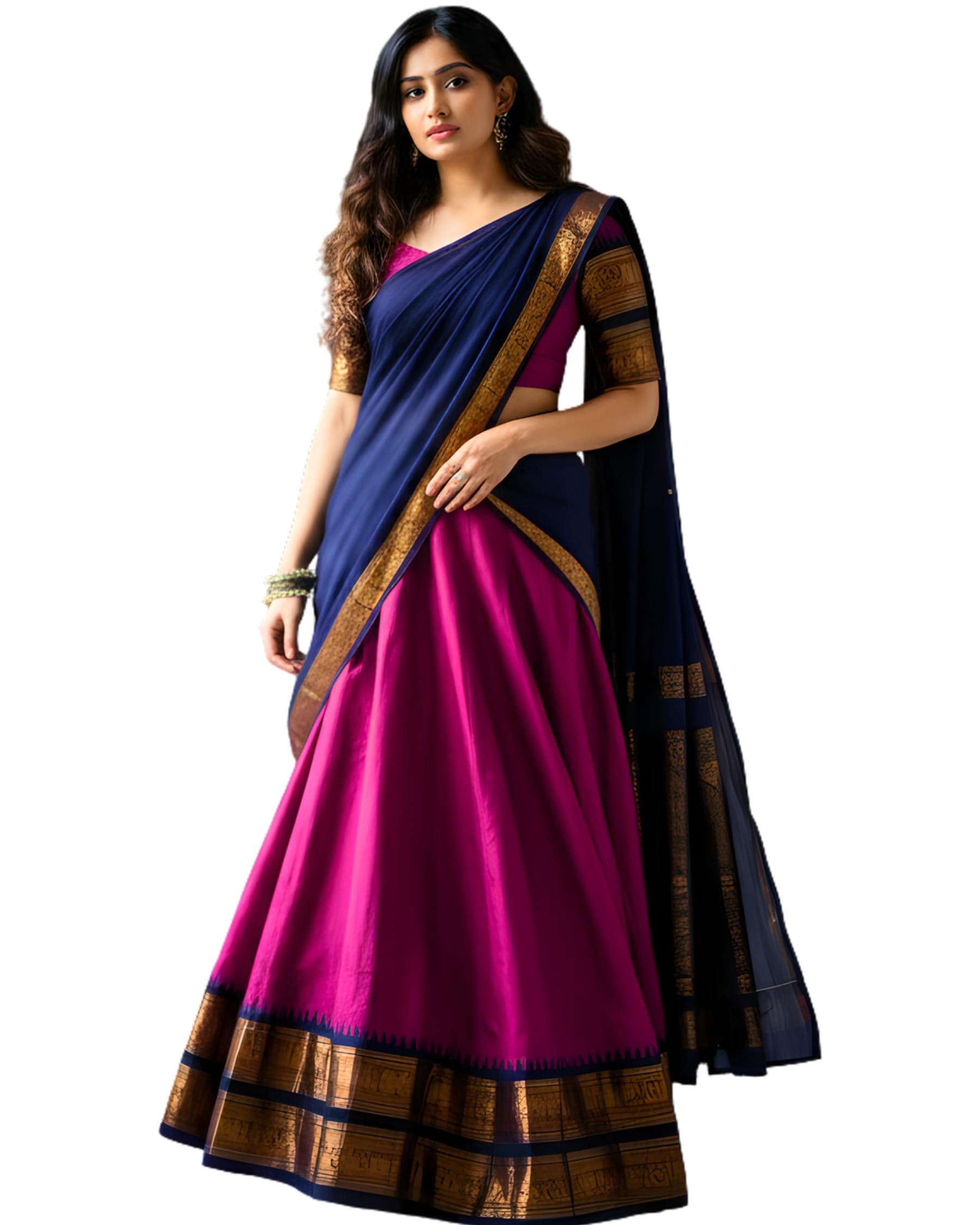 Self Design Semistitched Blouse Thread Work Lehenga Choli For Women | Material_type Art Silk |-image-32