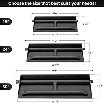 16 NG Fireplace Dual Row Gas Burner Pan with Complete Connection Kit - Made with Powder Coated Steel - Specifically for 18 Fire Logs, Easy to Install, Bonus Bag of Glowing Embers Included