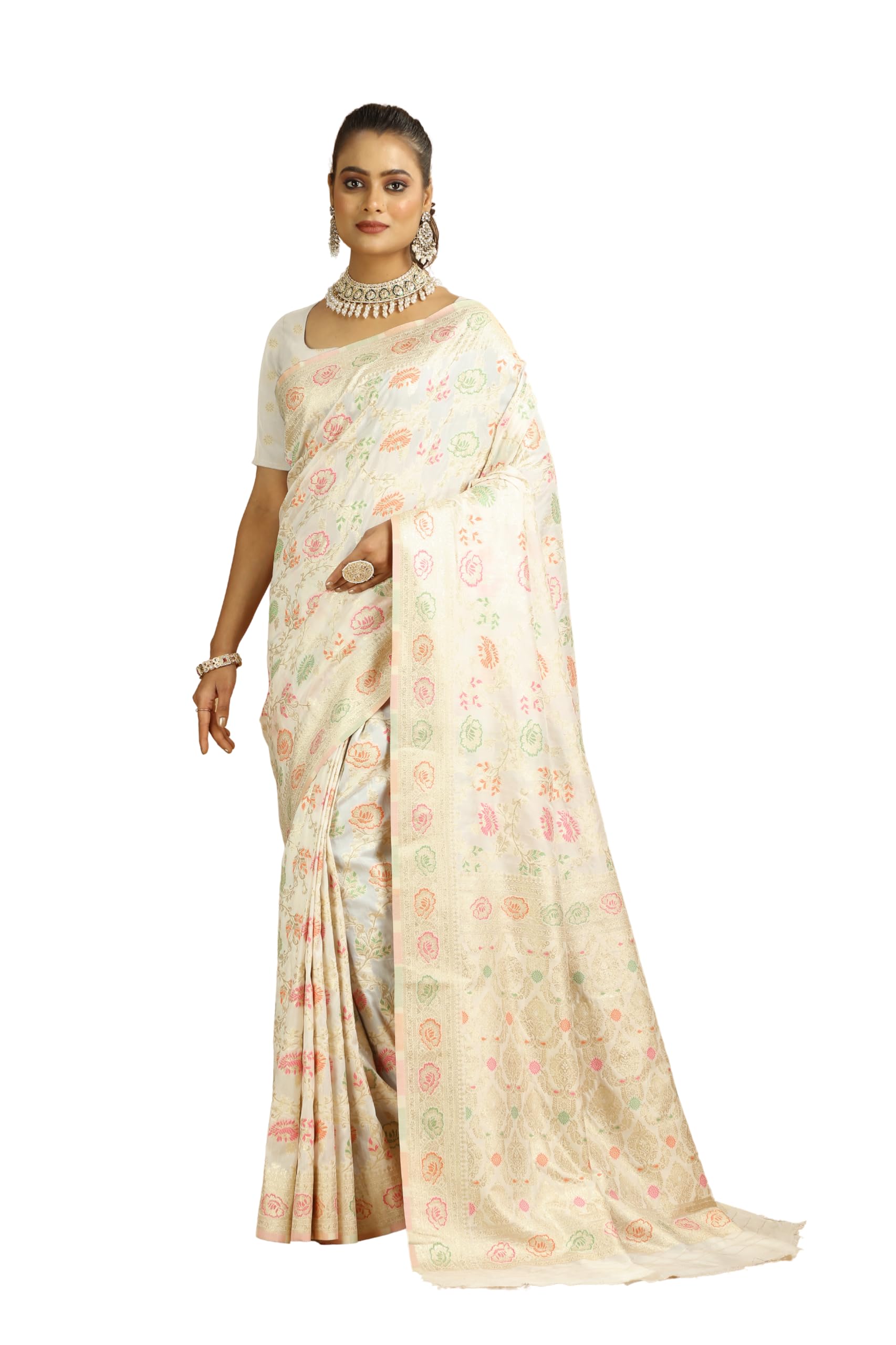 Autumn Mist Premium Viscose Silk Saree | Premium Viscose Silk Saree, Multicolor Weaving, Dyeable, Lightweight-image-11