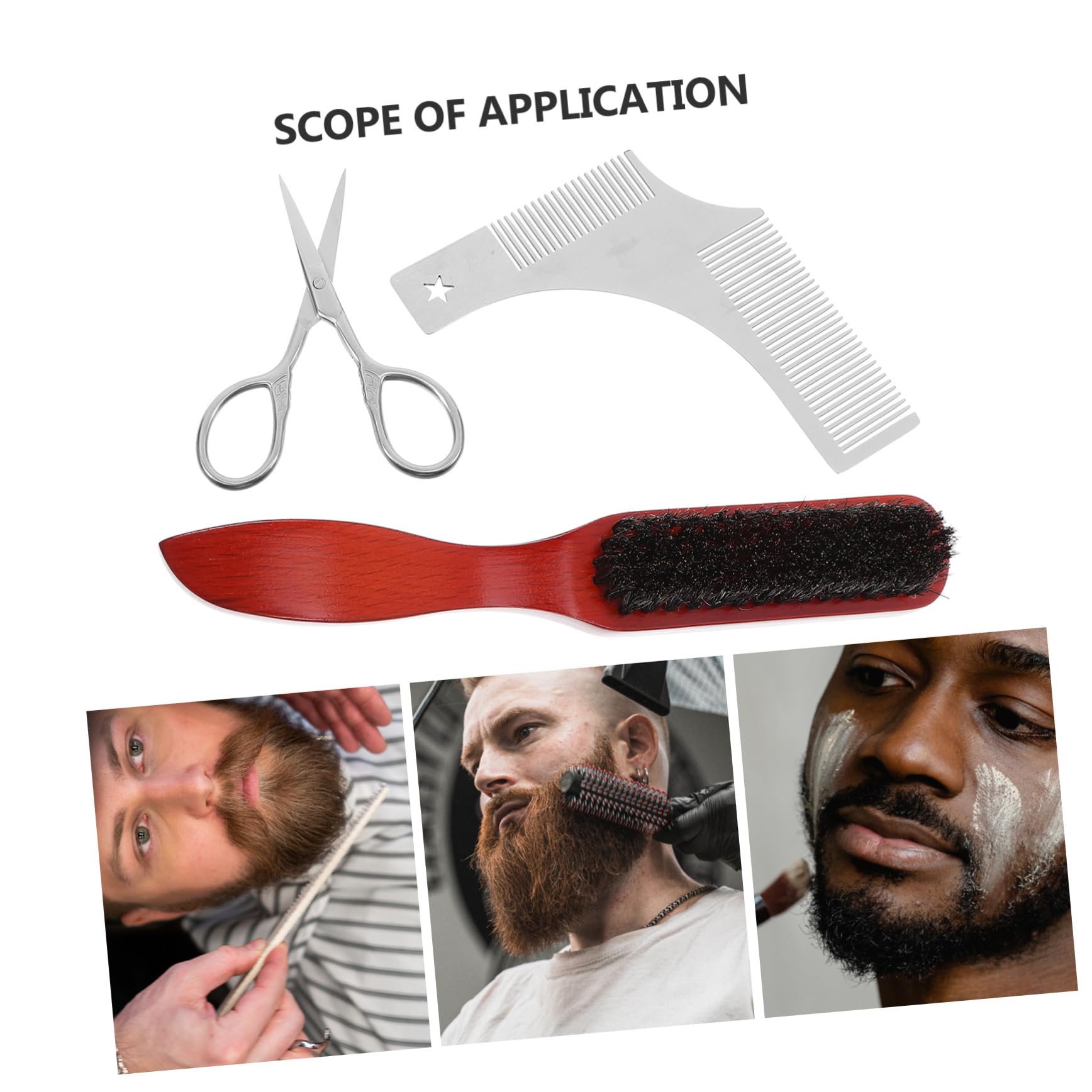 FRCOLOR 2 Set Di Eleganti Accessori Per Barba Kit Pettine Rifinitore Spazzola Custodia Da Viaggio Strumenti Per La Della Barba