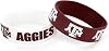 aminco NCAA mens Silicone Rubber Bracelet Set, 2-Pack