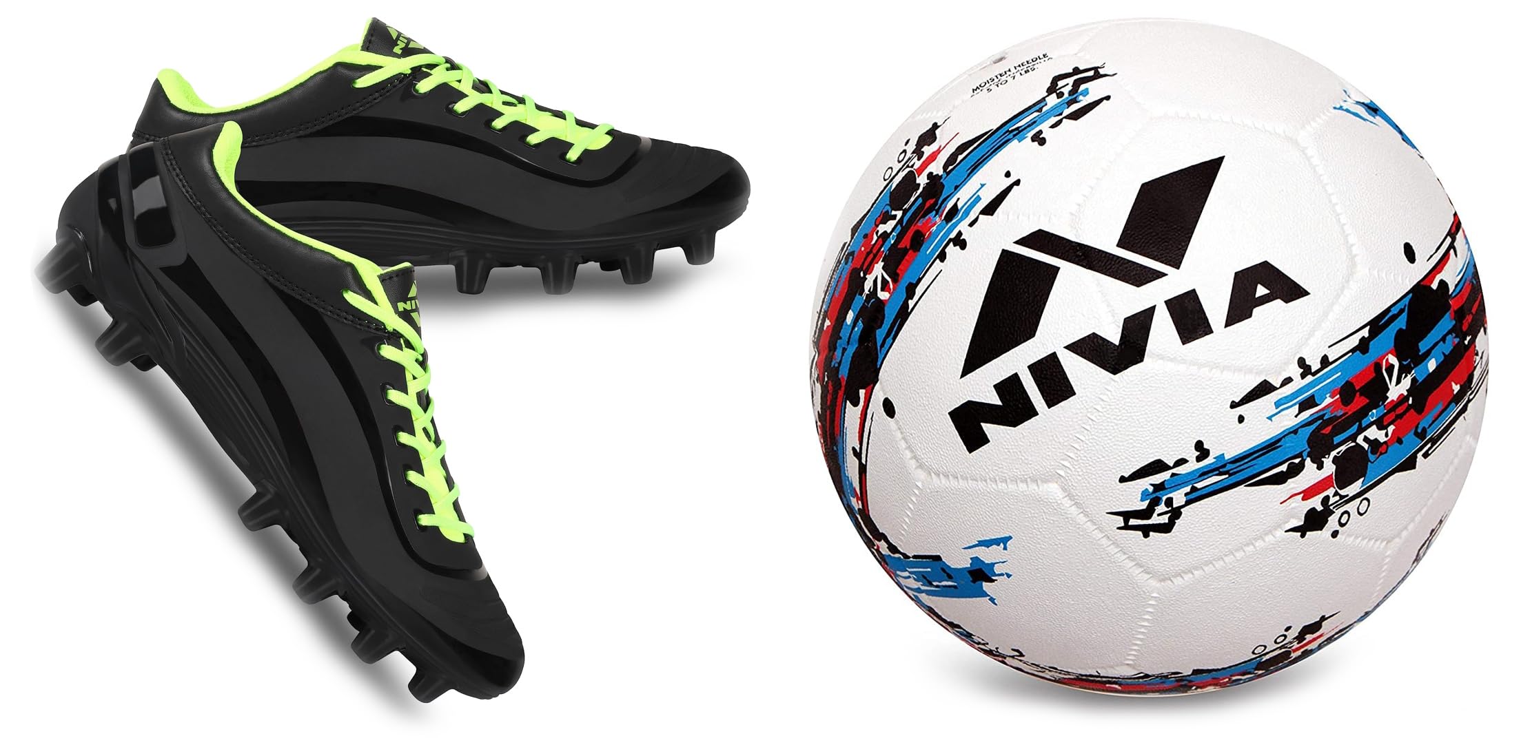 Nivia Airstrike Football Stud for Kids (Black) UK-3 Storm Football | Football Size - 5 (White) (B0CDGY6FJG) Amazon Price History, Amazon Price Tracker