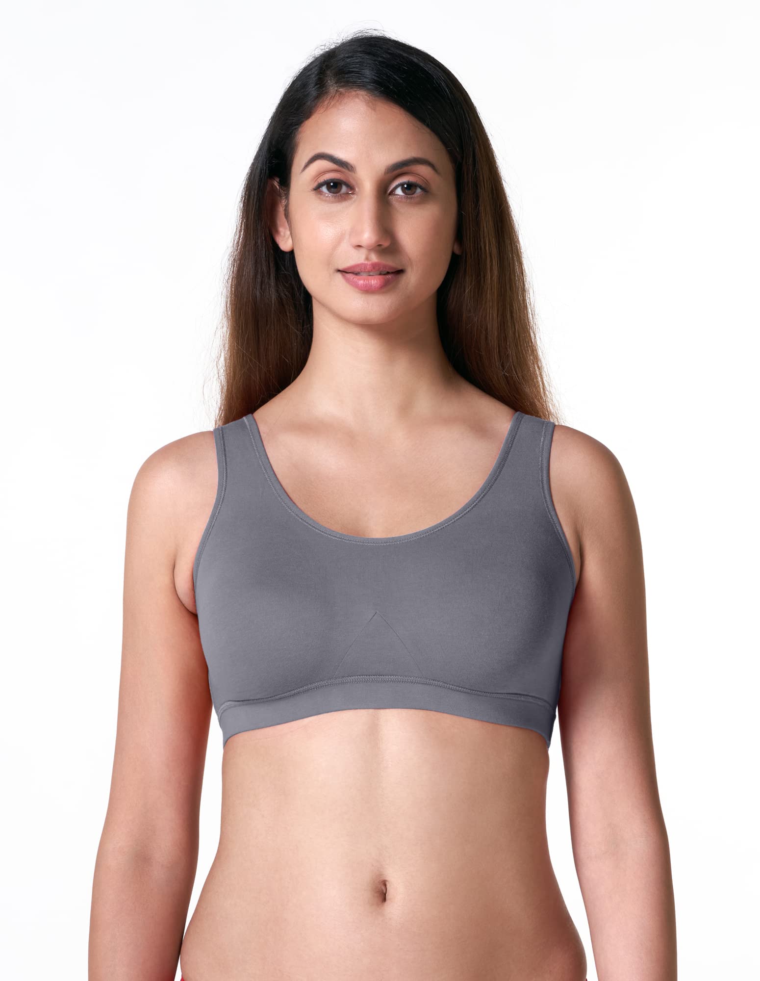 Women's Single Layered Full Coverage Non Wired Non Padded 100% Cotton Slip on Active/Sportswear Bra [ GO Sporty Bra ]-image-38
