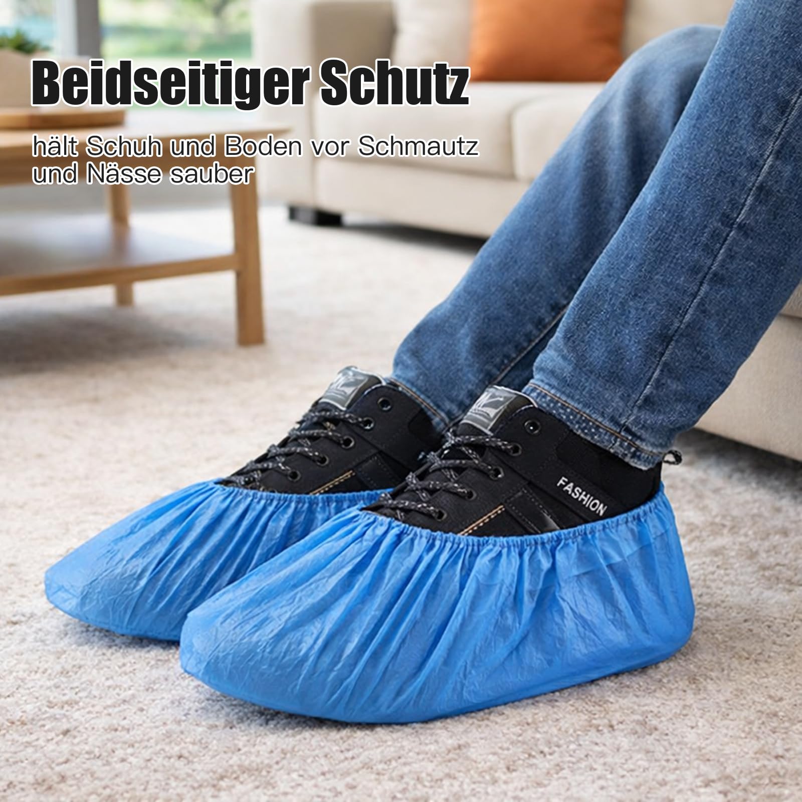 Schuhüberzieher Einweg Wasserdicht, CPE Schuhüberzieher, Rutschfest & Reißfest, Überzieher Schuhe mit Gummiband, Für Haushalt, Renovierung, Besucher & Innenbereiche (300 Stück)