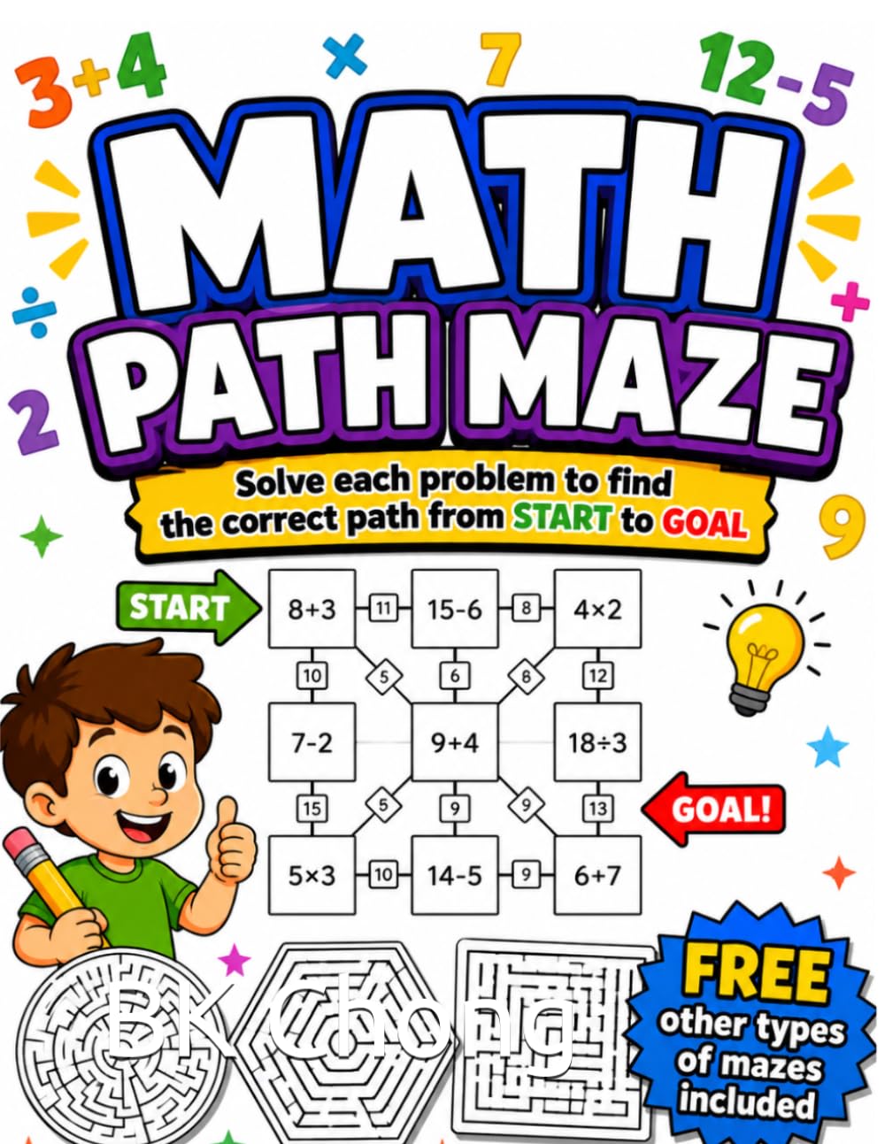 Math Path Maze: Solve each problem to find the correct path from START to GOAL