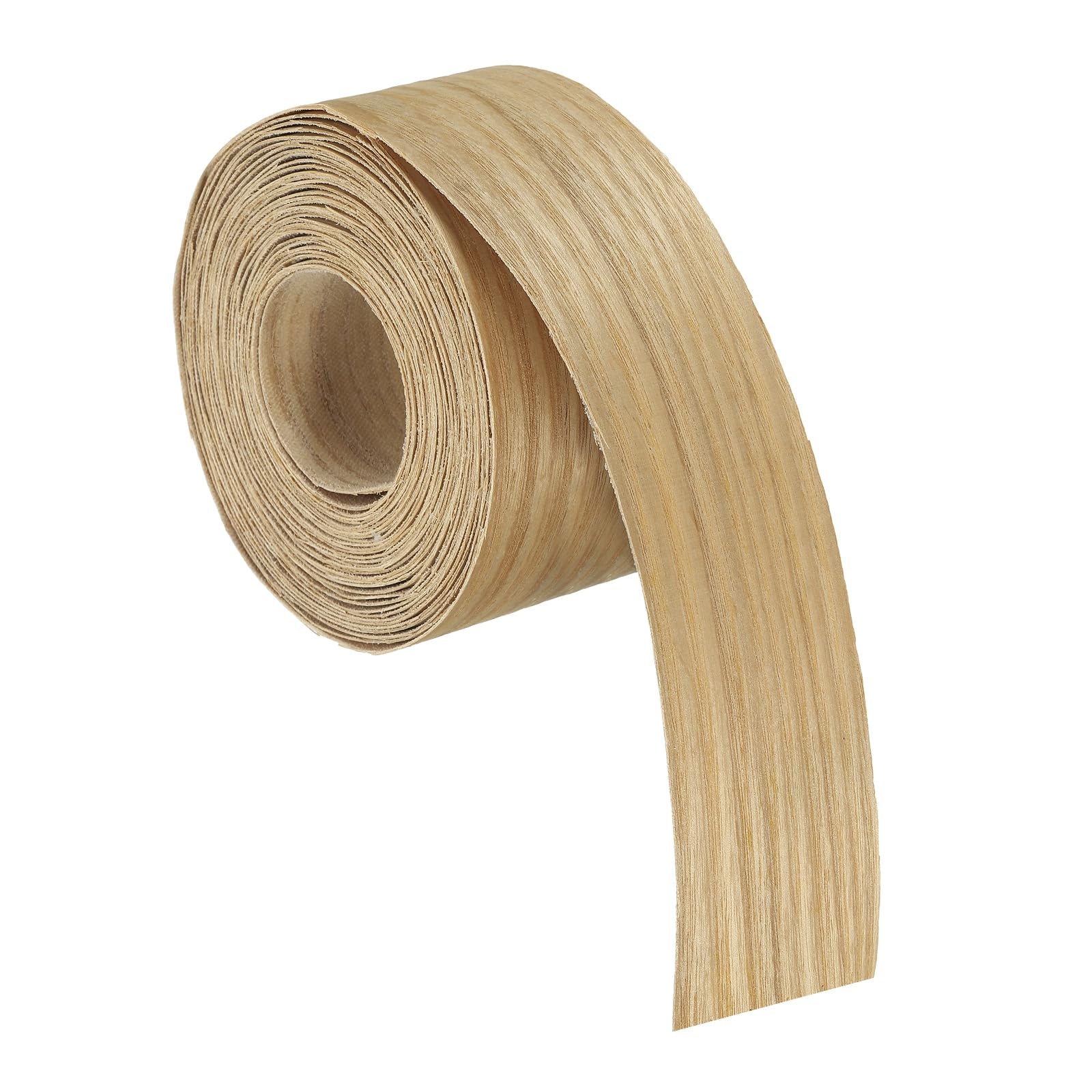 sourcing map 5cm x 8m Wood Veneer Edge Banding, Pre-Glued Flexible Ash Edging Strips, Iron on with Hot Melt Adhesive Wood Tape for Cabinet Repair and Furniture Restoration