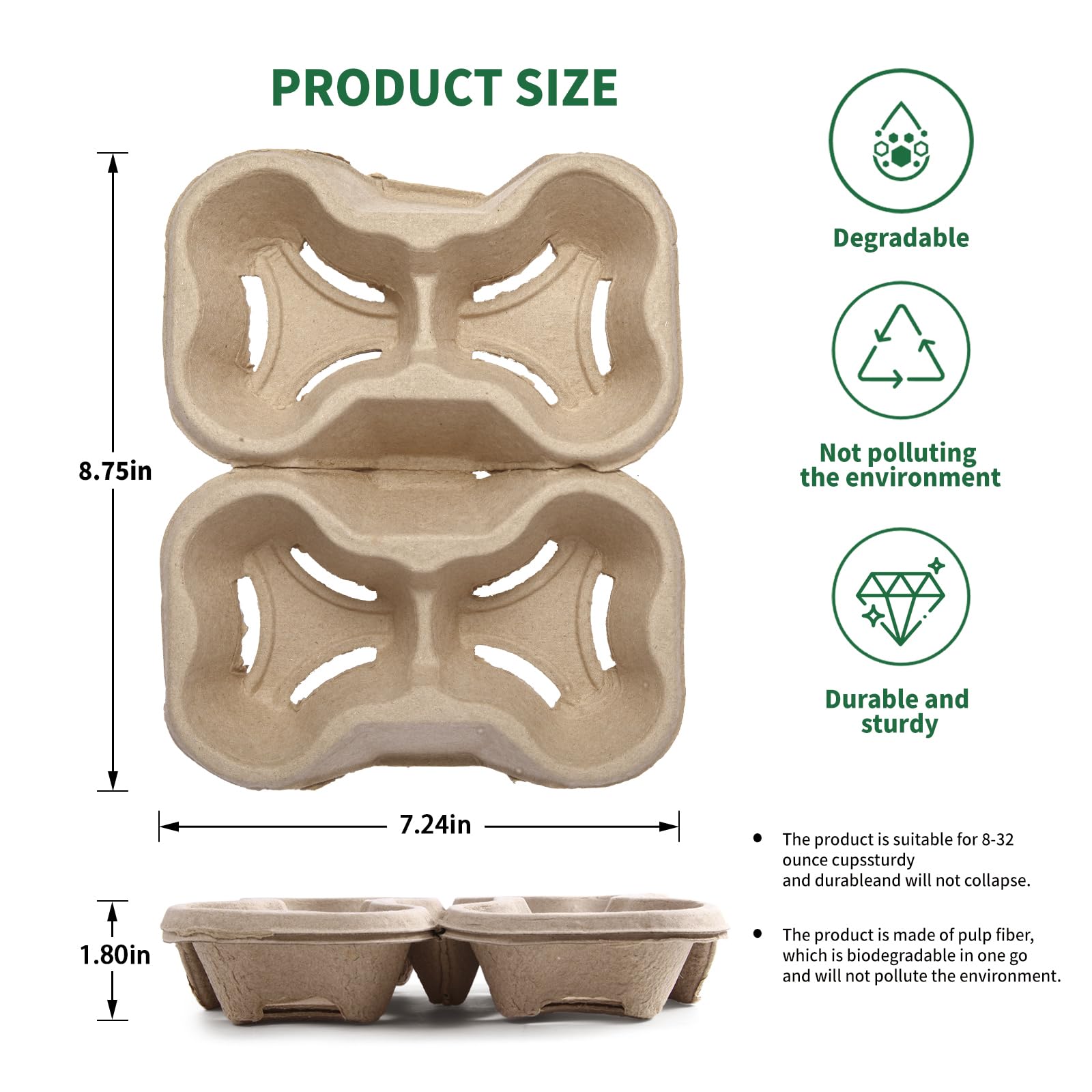 Karat 4 Cup Biodegradable Pulp Drink Carrier | Fortuna Enterprises