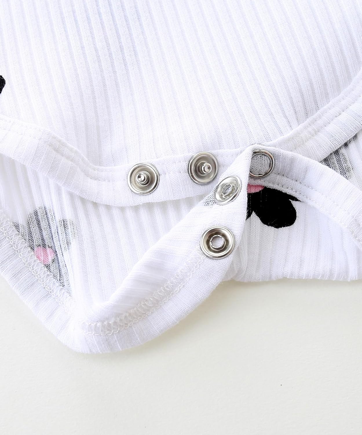 Fullfamous Baby Girl's 3pc Rib Frill Long Sleeve Romper and Pant Set - Image 5