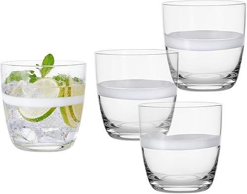 Miniatura 7 de Everyday White Fitz & Floyd Fitz and Floyd - Juego de 4 vasos de whisky de doble Old Fashioned Rocks, 15 onzas, transparente