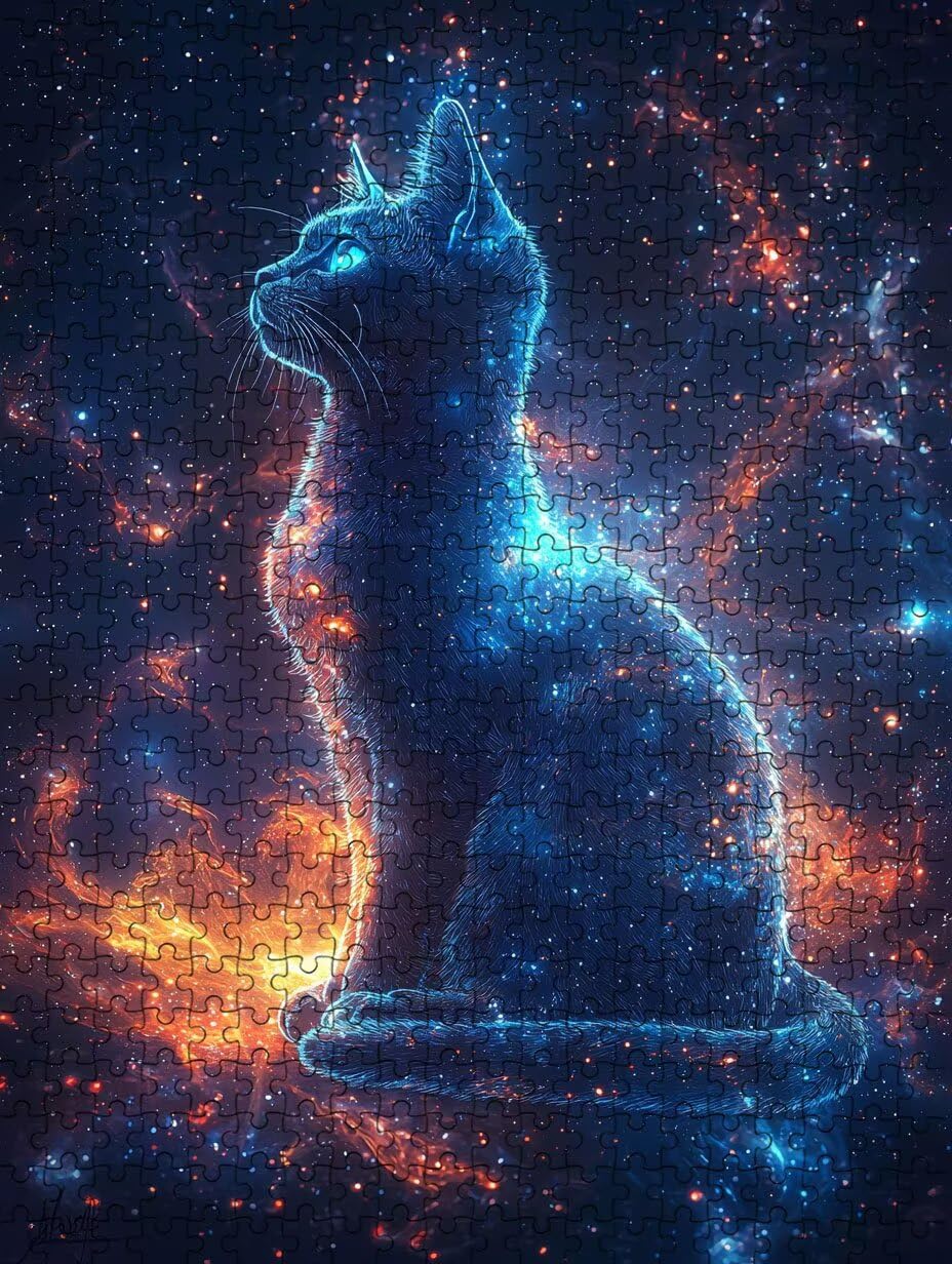 Puzzle 2000 Pezzi, Gatto Stellare 3D Puzzle per Adulti Impegnativo, Educa Puzzles Artistico, Divertente E Stimolante Puzzles Decorativo per La Famiglia, Regalo e Decorazione Pareti DX0YL6-947