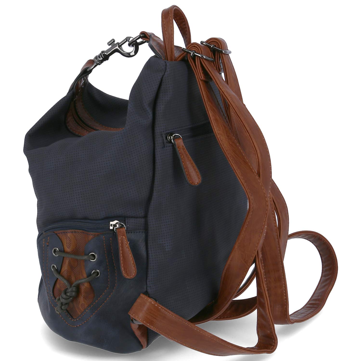 Rieker Damen Rucksack mit Außentaschen Karabinerhaken erweiterbar H1055