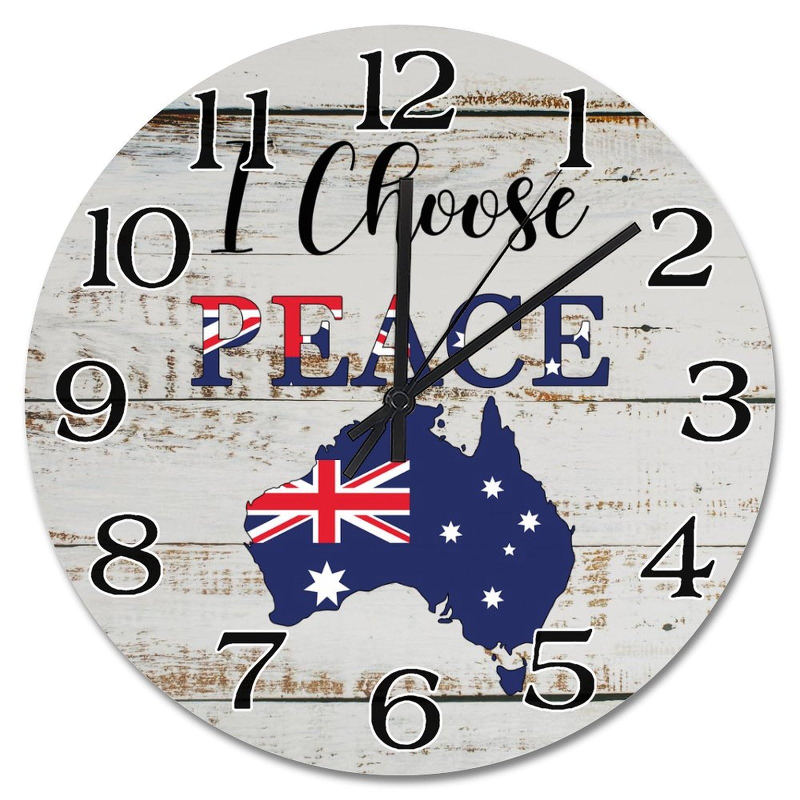 Horloge murale vintage en bois Australie de 38cm à pile