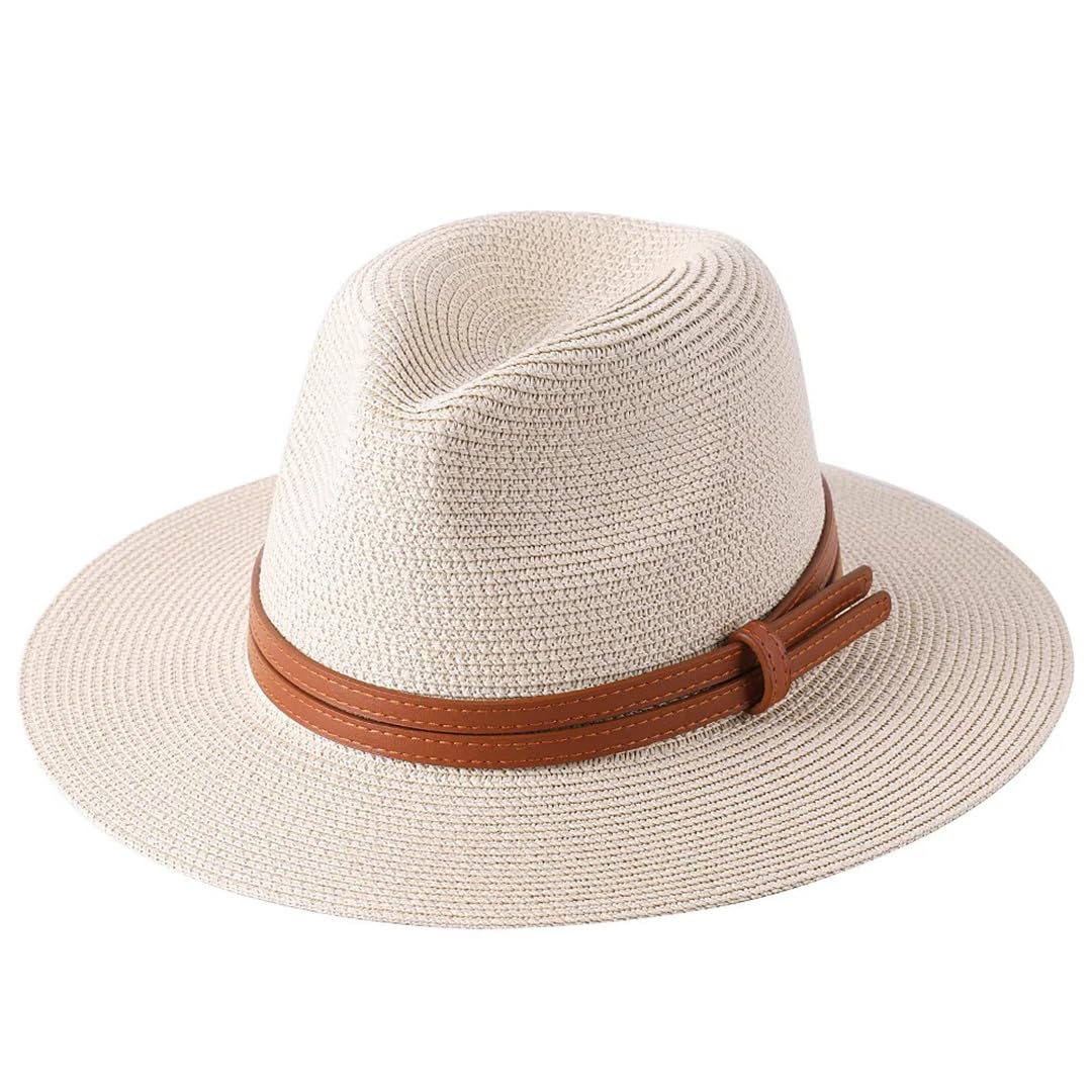 Natürlicher Panama-Hut mit weicher Form, Strohhut, Sommer, Damen/Herren, breite Krempe, Strand, Sonnenkappe, Fedora-Hut