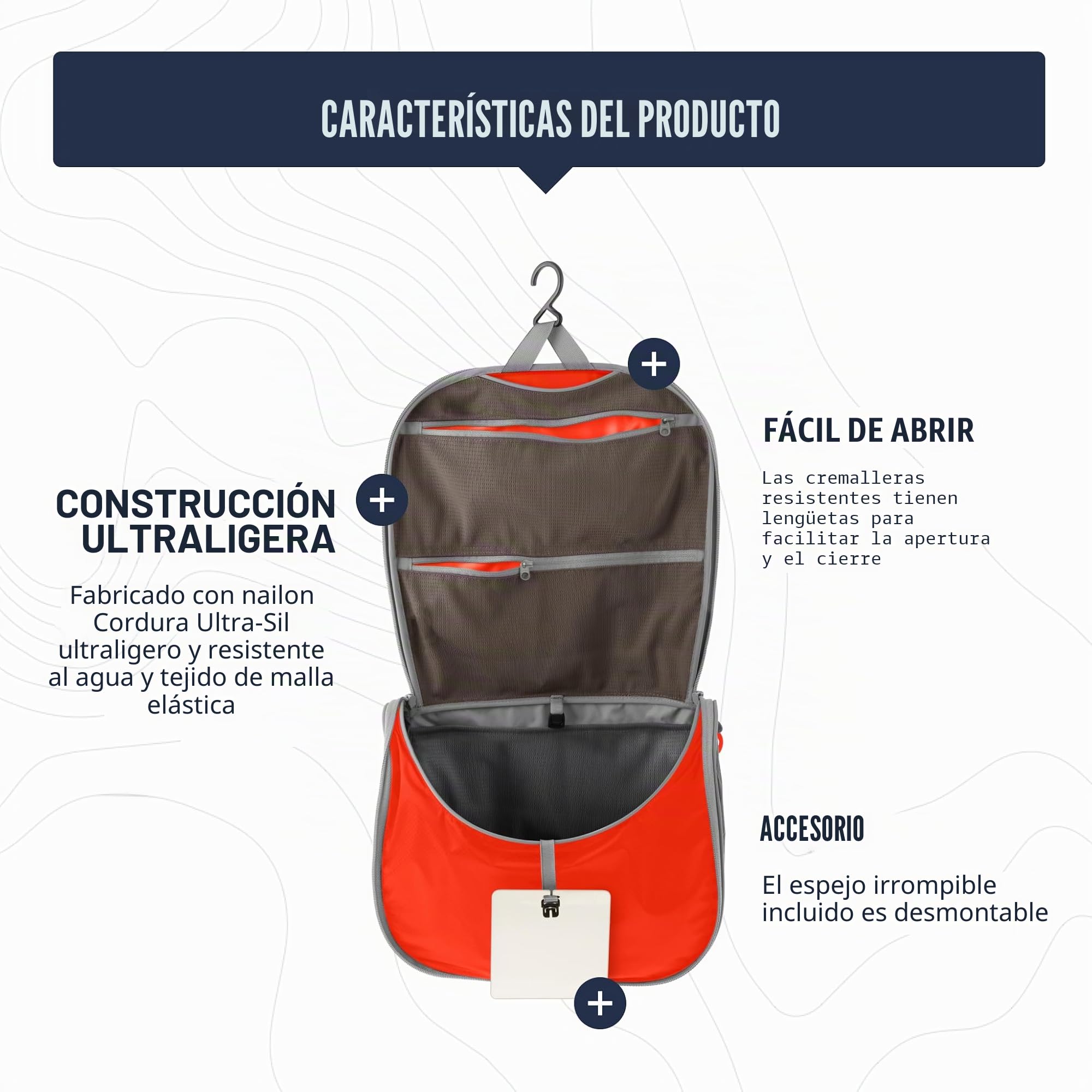 Sea to Summit TravellingLight - Neceser Colgante Organizador de Viaje para Hombres y Mujeres, Gris Peltre., L, Grande