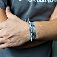 Vista 249 de Handmade Natural Stone Beaded Healing Bracelet Gift for Men Adjustable Rope String Bracelet