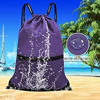 Vista 5 de HOLYLUCK - Mochila, bolsa deportiva con cordón ajustable para gimnasio