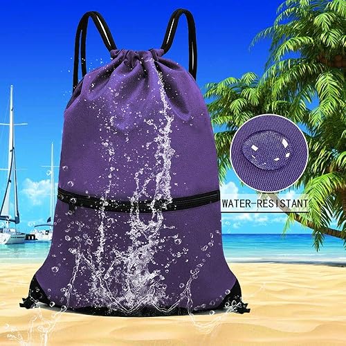 Miniatura 5 de HOLYLUCK - Mochila, bolsa deportiva con cordón ajustable para gimnasio