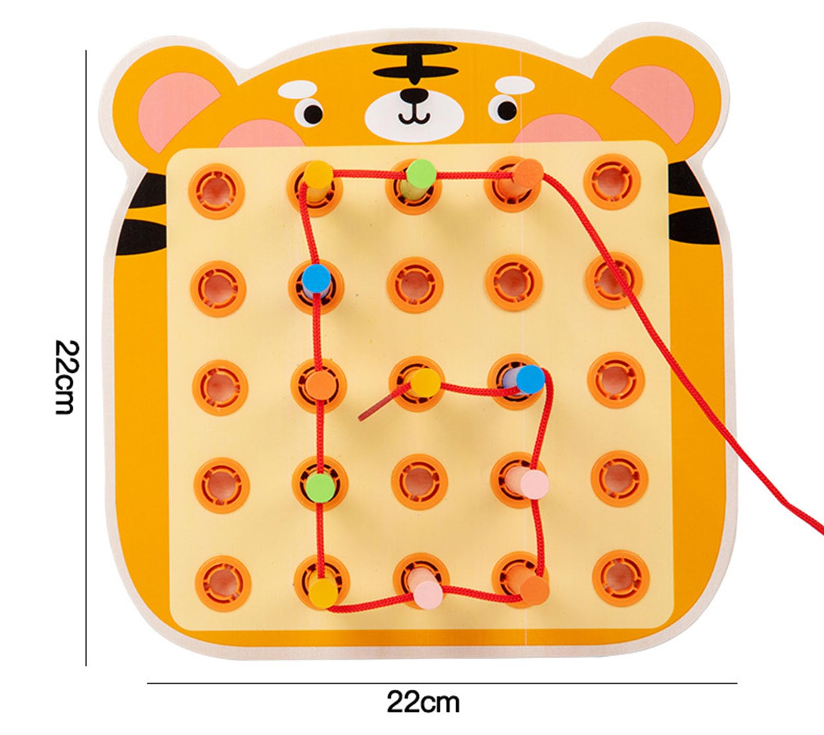 Tavola di spilli di Legno e tavola Geometrica, Giocattolo di infilatura a Forma di Animale,Rabbits