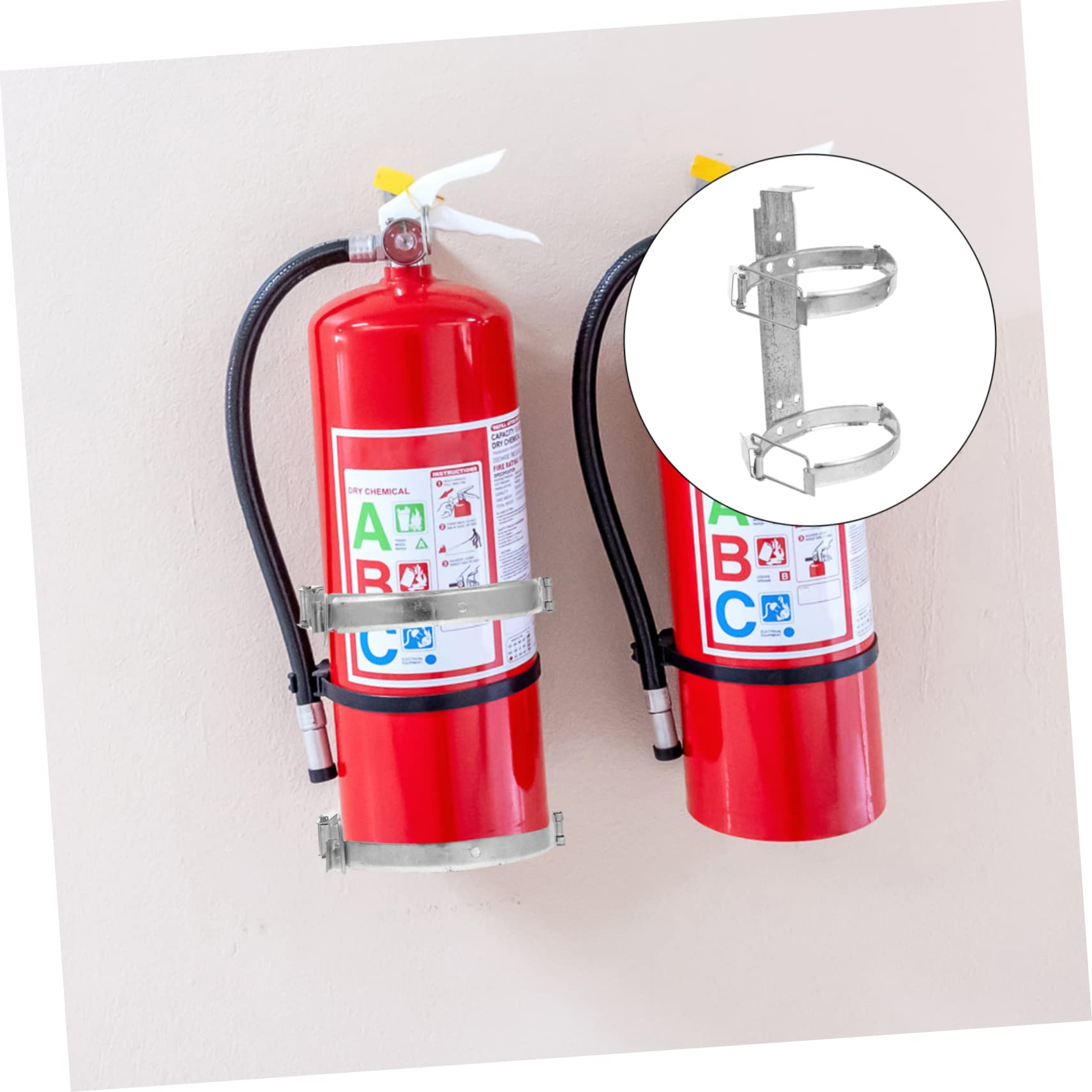 Mikikit 4 Piezas Soporte de Montaje de Extintor de Incendios de Hierro Rack de Pared Galvanizado Resistente la Corrosión para Uso Hogar Oficina y Cocina Soporte Práctico y Seguro para