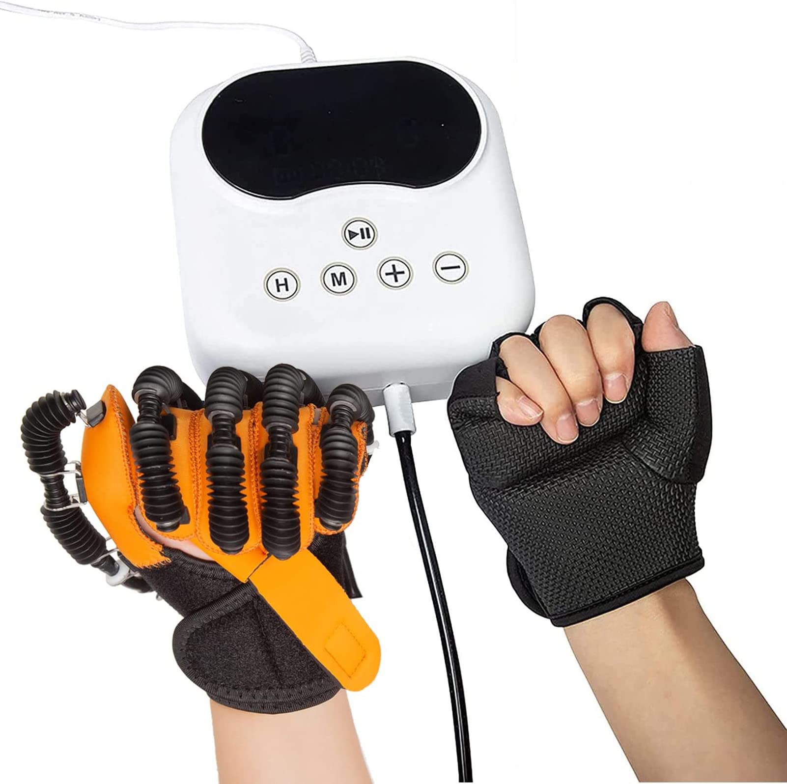 Ortesis De Rehabilitación para Entrenamiento De Dedos, Guantes De Robot De Rehabilitación para Pacientes con Hemiplejía De Accidente Cerebrovascular, Protector De Protección para Enderezar Los Dedos