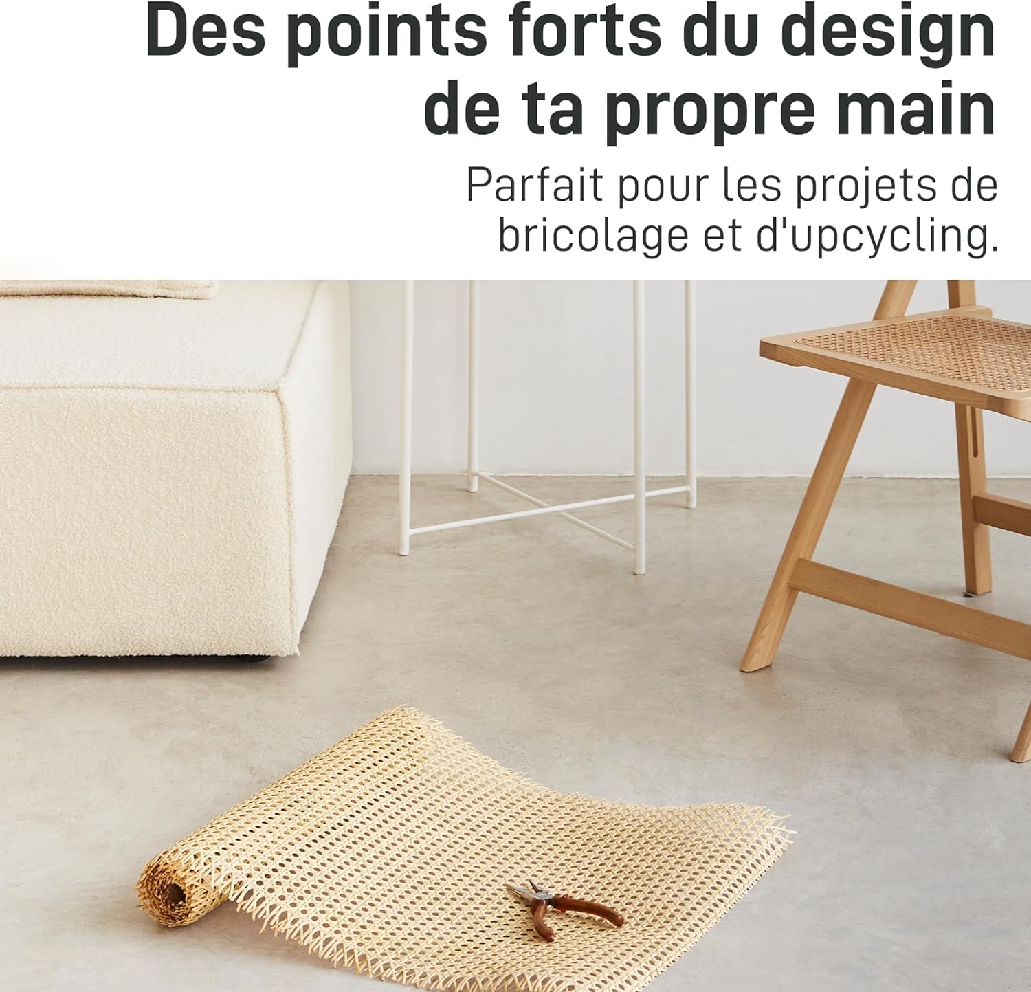 Natural Goods Berlin Cannage Rouleau Pour Meuble | Rattan Tressé Pour Meubles DIY Comme Porte D'Armoire, Chaise, Commode, Buffet, Banc, Cloison Ou Brise-Vue | Tressage De Panier 60x200 Cm En Nature