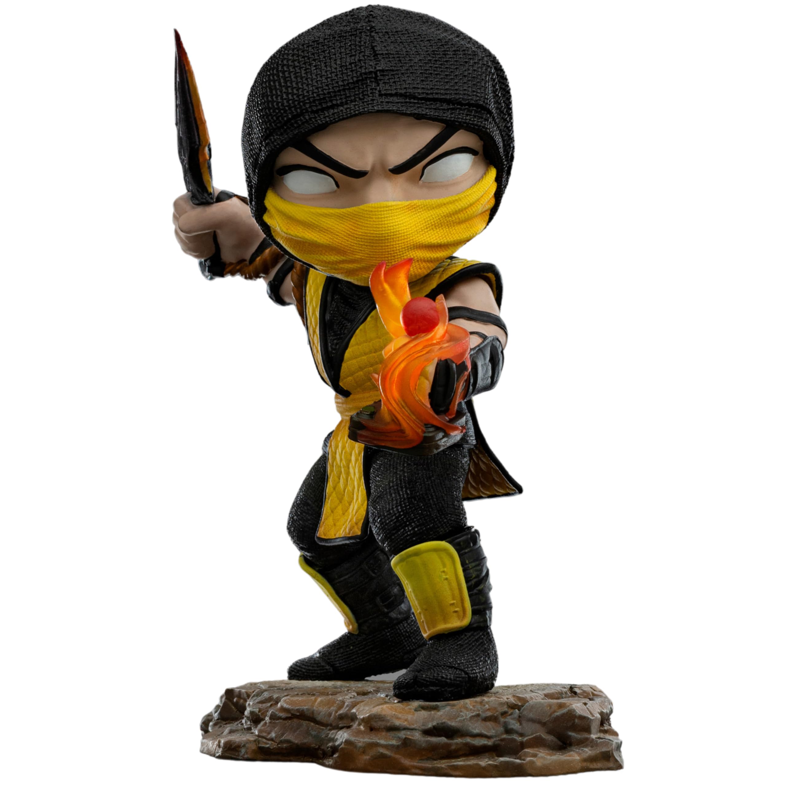 Estatua Scorpion De Mortal Kombat – Minico Iron Studios 15.5 Cm, Figura De PVC Pintada A Mano, Pose Dinámica Con Cadena Kunai, Coleccionable Oficial