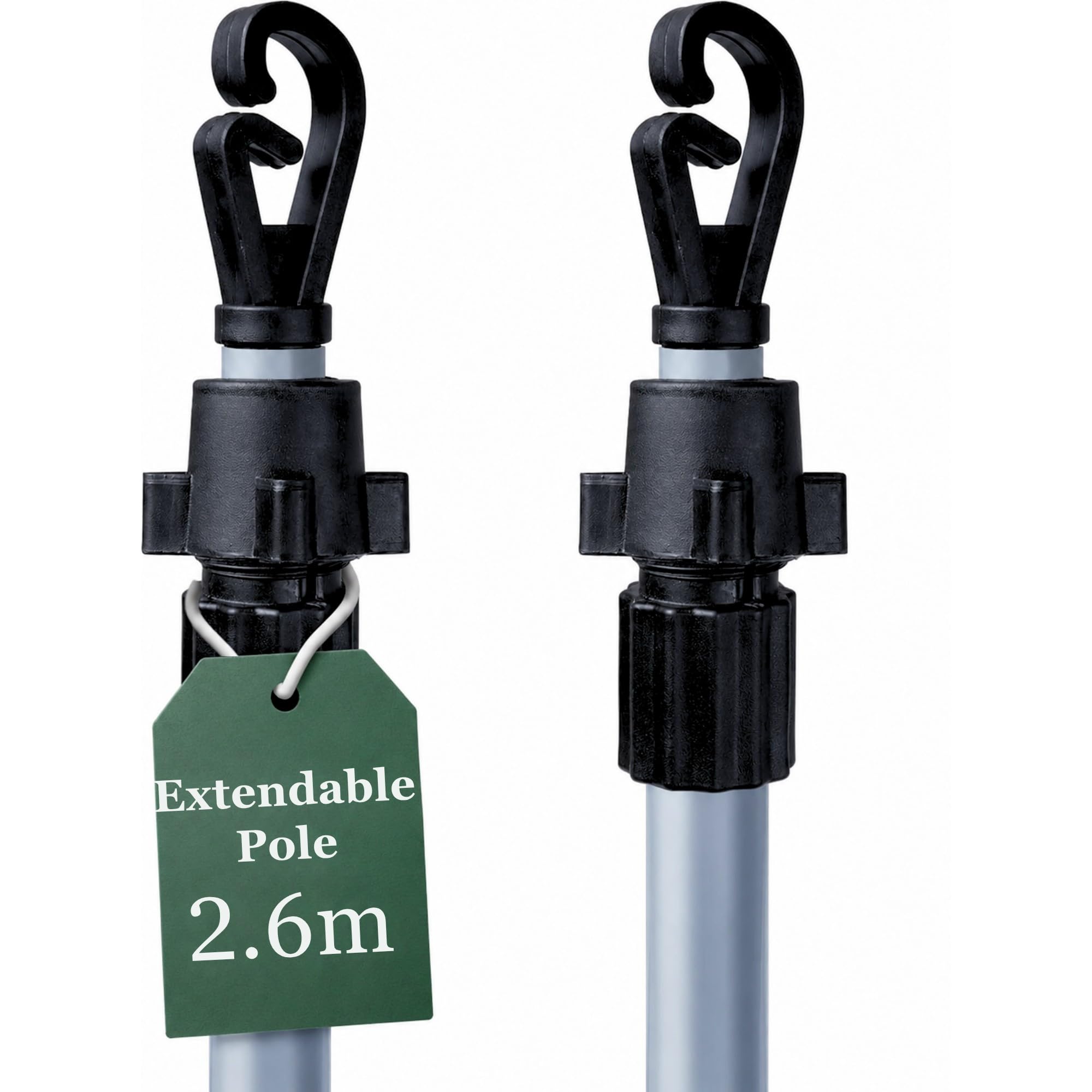 KAYNUR 2X Telescopic Washing Line Support Pole 2.6 m – Heavy Duty Extendable Clothesline Prop, Adjustable Outdoor Laundry Support, Weather-Resistant Metal for Garden, Patio & Balcony — image 1