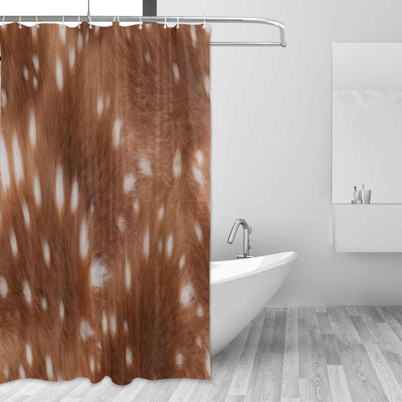 Rideau de douche en tissu imperméable style cottage pour baignoire familiale lavable en machine