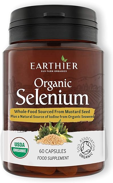 Organic Selenium 200mcg Plus Iodine and Silica - Selenium contributes to Normal Thyroid and Immune Function 2 Month Supply - Whole Food Supplement - Certified Organic by Soil Association
