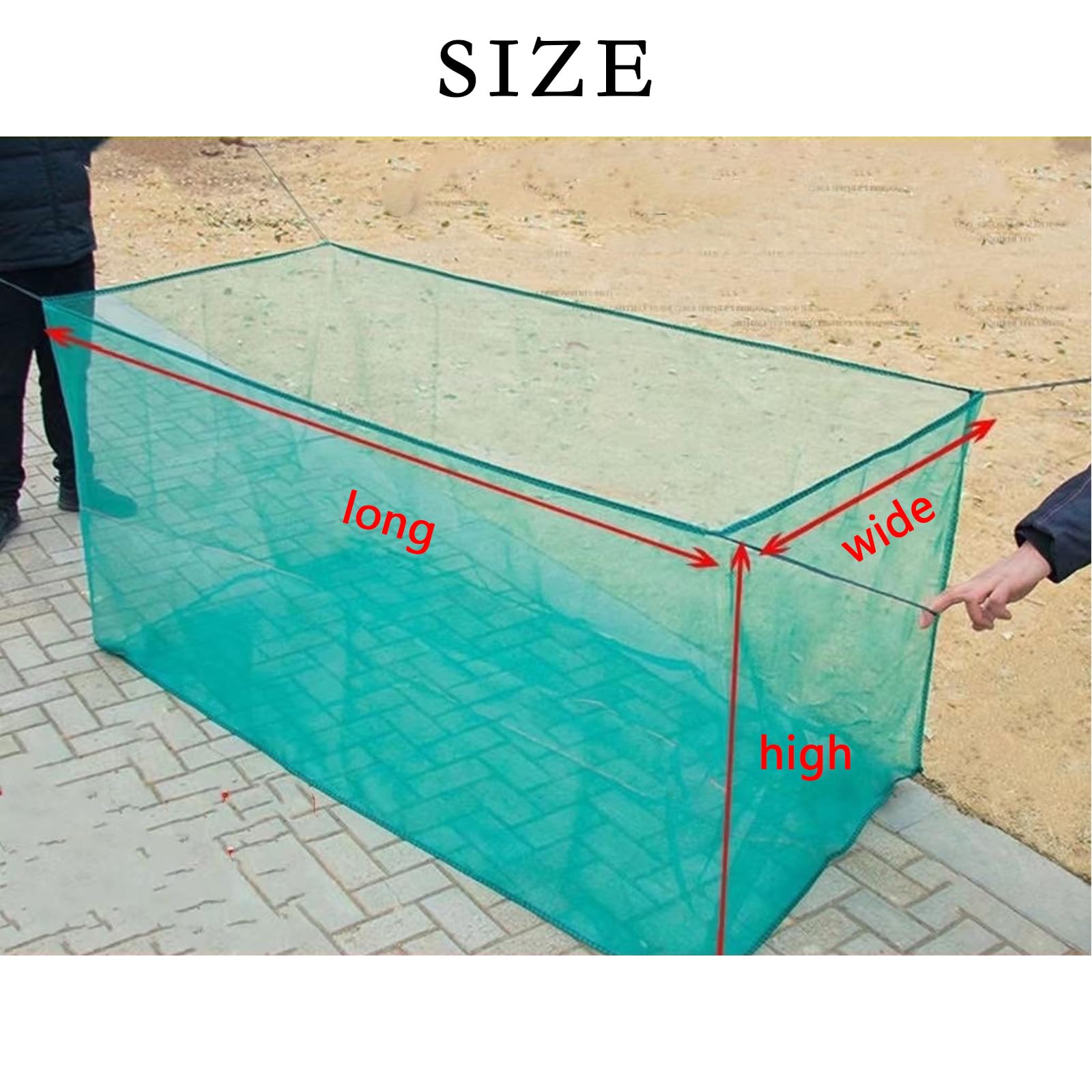 Fangnetzkäfig Fischernetz aus Nylon Faltbares Fischreuse Fischernetz Groß Geeignet für Fisch, Hummer, Krabben