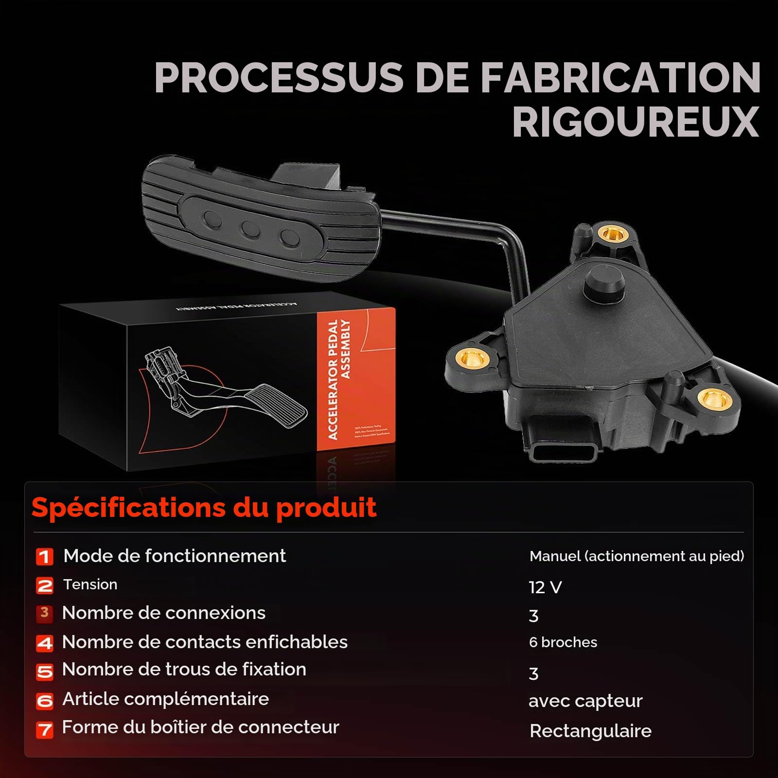 Frankberg Pédale d'Accélérateur Compatible avec Micra III K12 Note E11 NE11 Micra C+C III K12 Remplacer# SU14488,180021JY0B