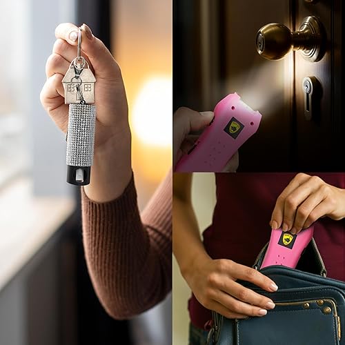Miniatura 5 de Guard Dog Security Linterna de gas pimienta y pistola paralizante, recargable, llavero de autodefensa para mujeres, combo de pistola paralizante en