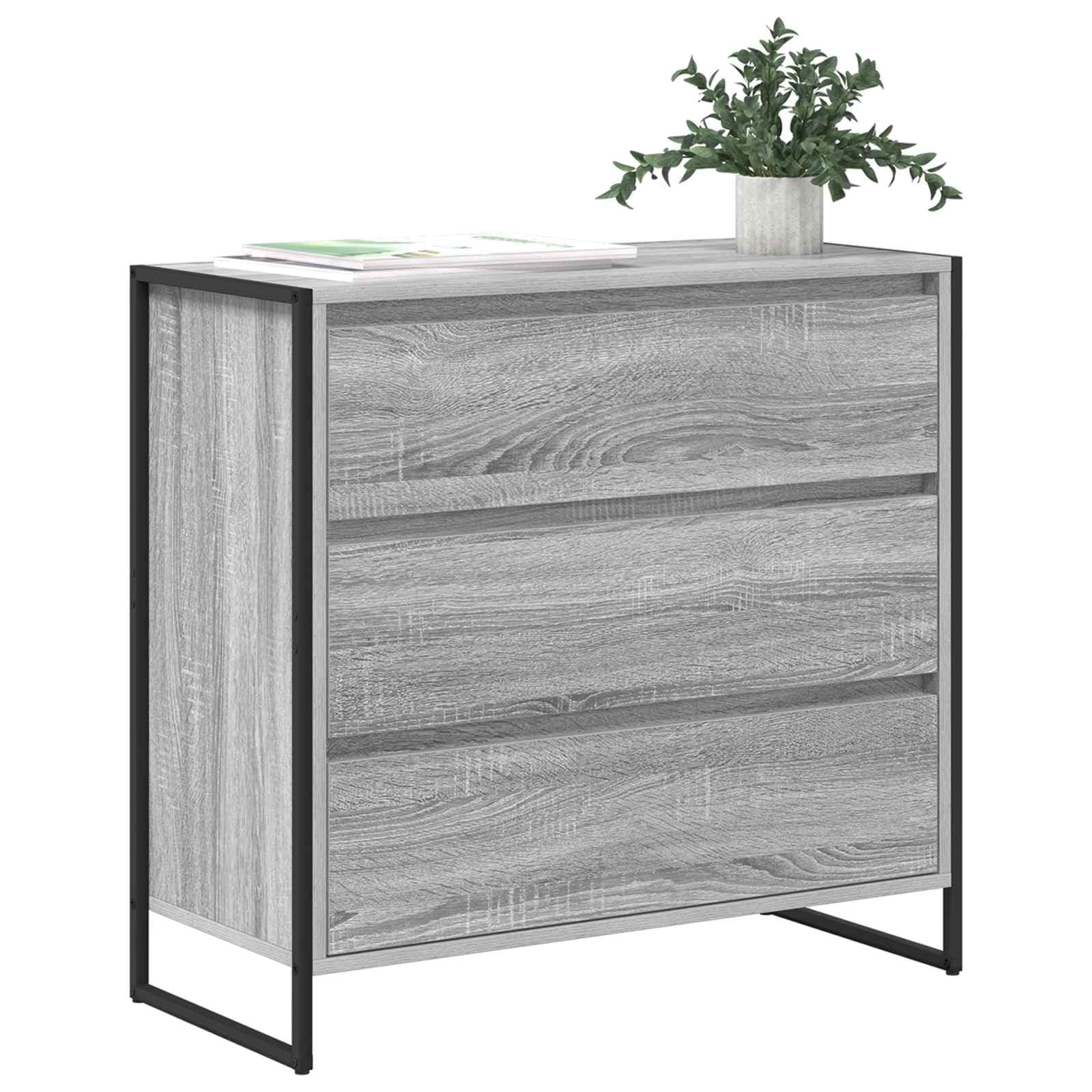 Credenza grigio Sonoma, 79 x 36 x 75,5 cm, in legno