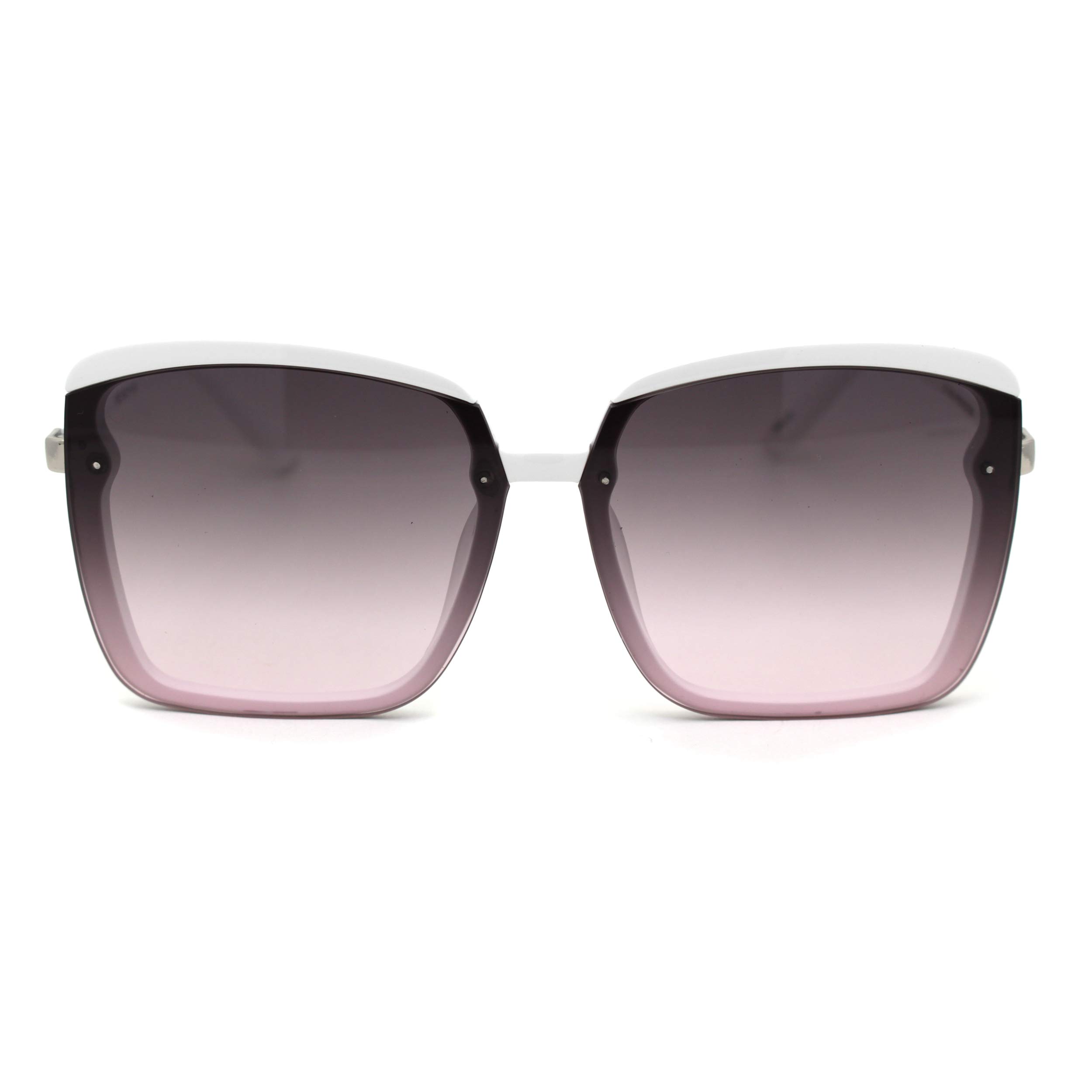 SA106 Womens Designer Fashion Rectangular Half Rim Sunglasses