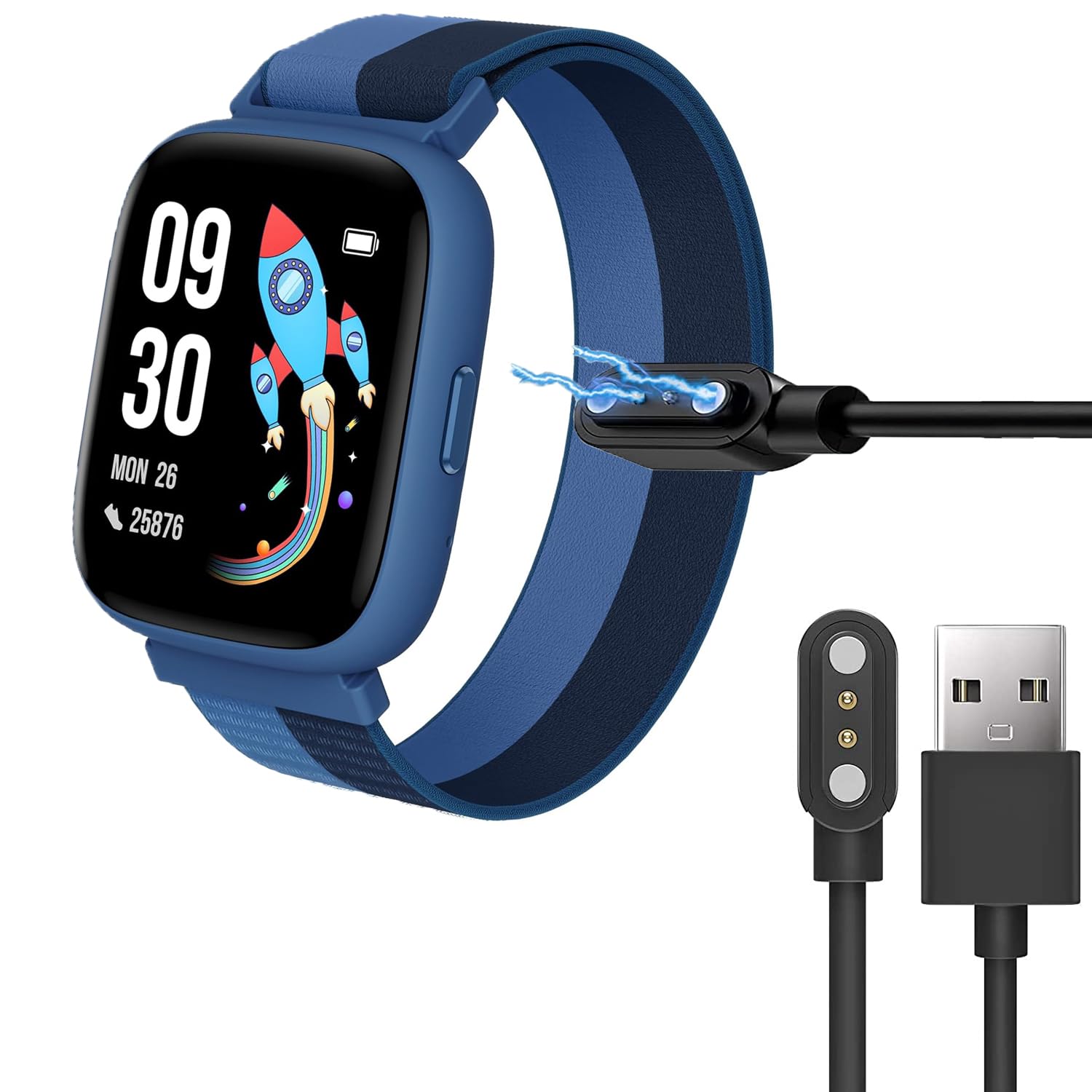 Blueshaweu Chargeur Montre Gydom IDW13 - Station Charge Rapide USB - Câble 1m Noir