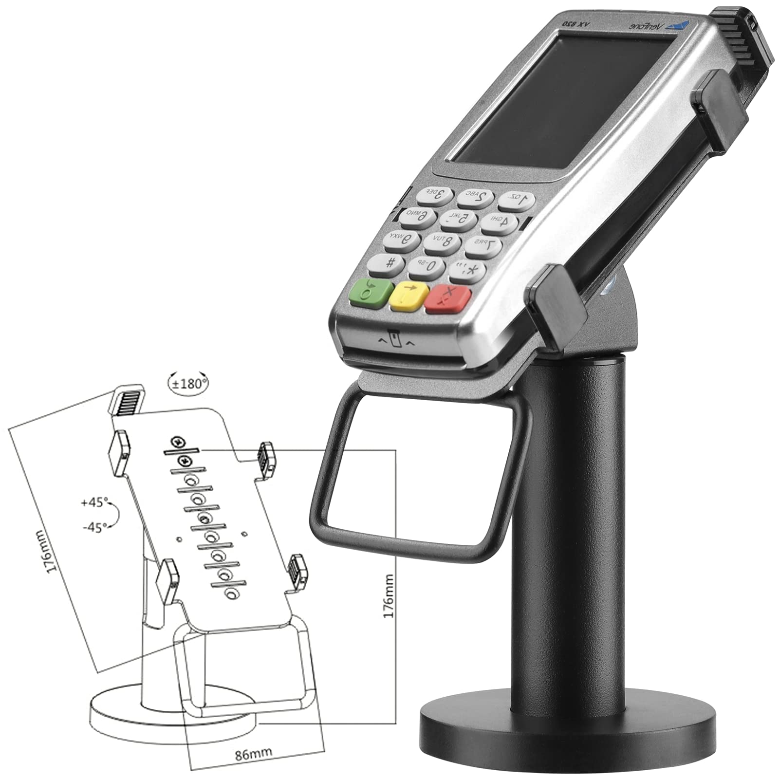 BeMatik - Support de terminal lecteur de carte de crédit compatible avec POS Verifone VX 820