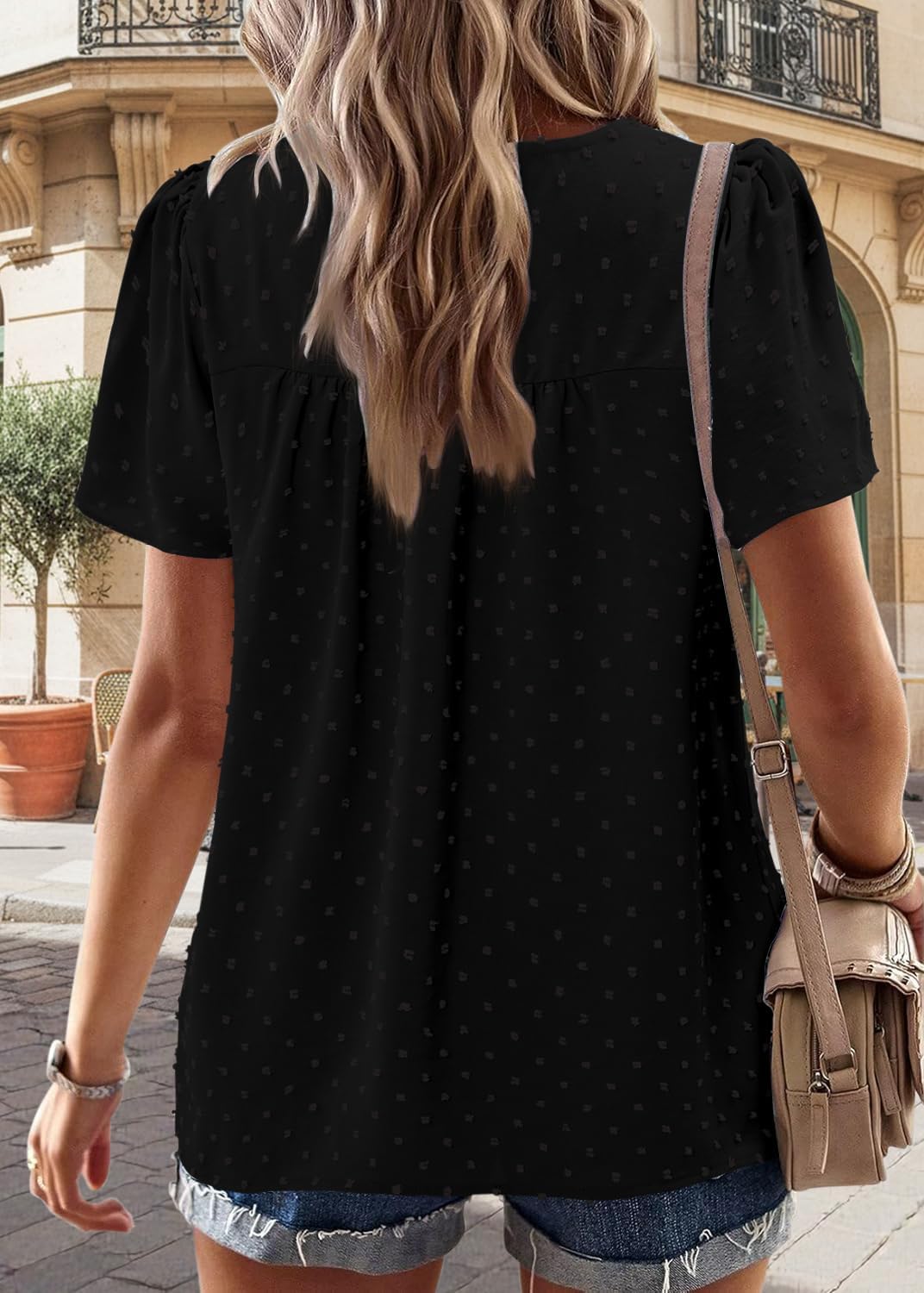 BETTE BOUTIK Women Boho Tops Short Sleeve Summer Flowy Shirts Dressy Casual Loose Trendy Blouses - Image 5