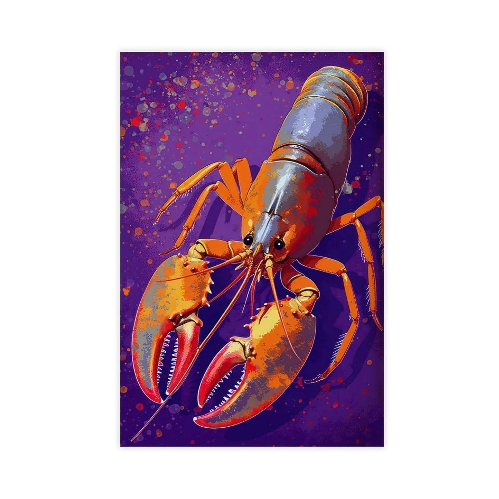 Stampa artistica da parete moderna con aragosta e natura morta su tela, decorazione artistica da parete per soggiorno e camera da letto, 60 x 90 cm