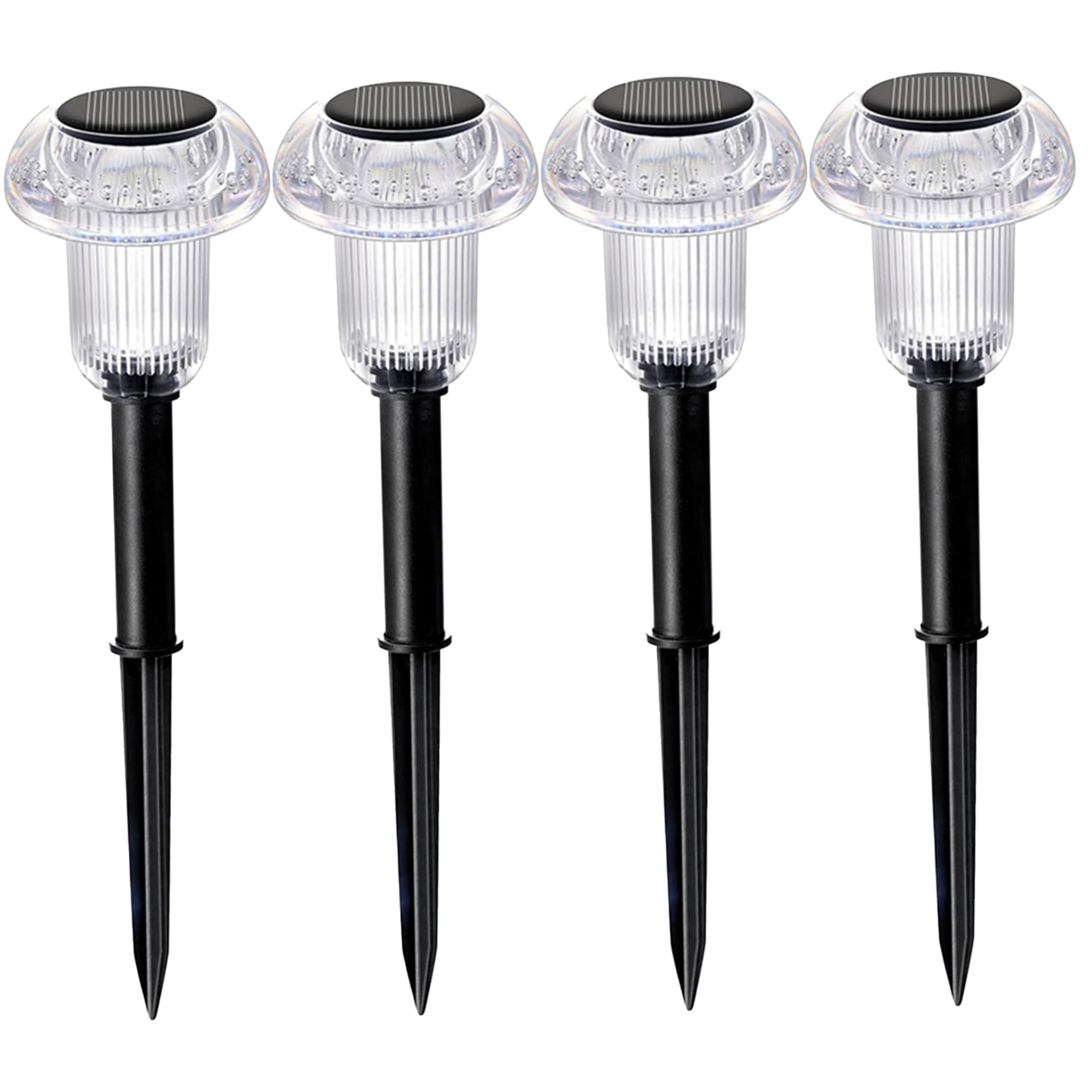 Solar Lawn Lights, 4 Pack LED Solar Mushroom Lights with Stake Waterproof Mushroom Decor for Pathway Yard Garden Outside, Warm White ;1