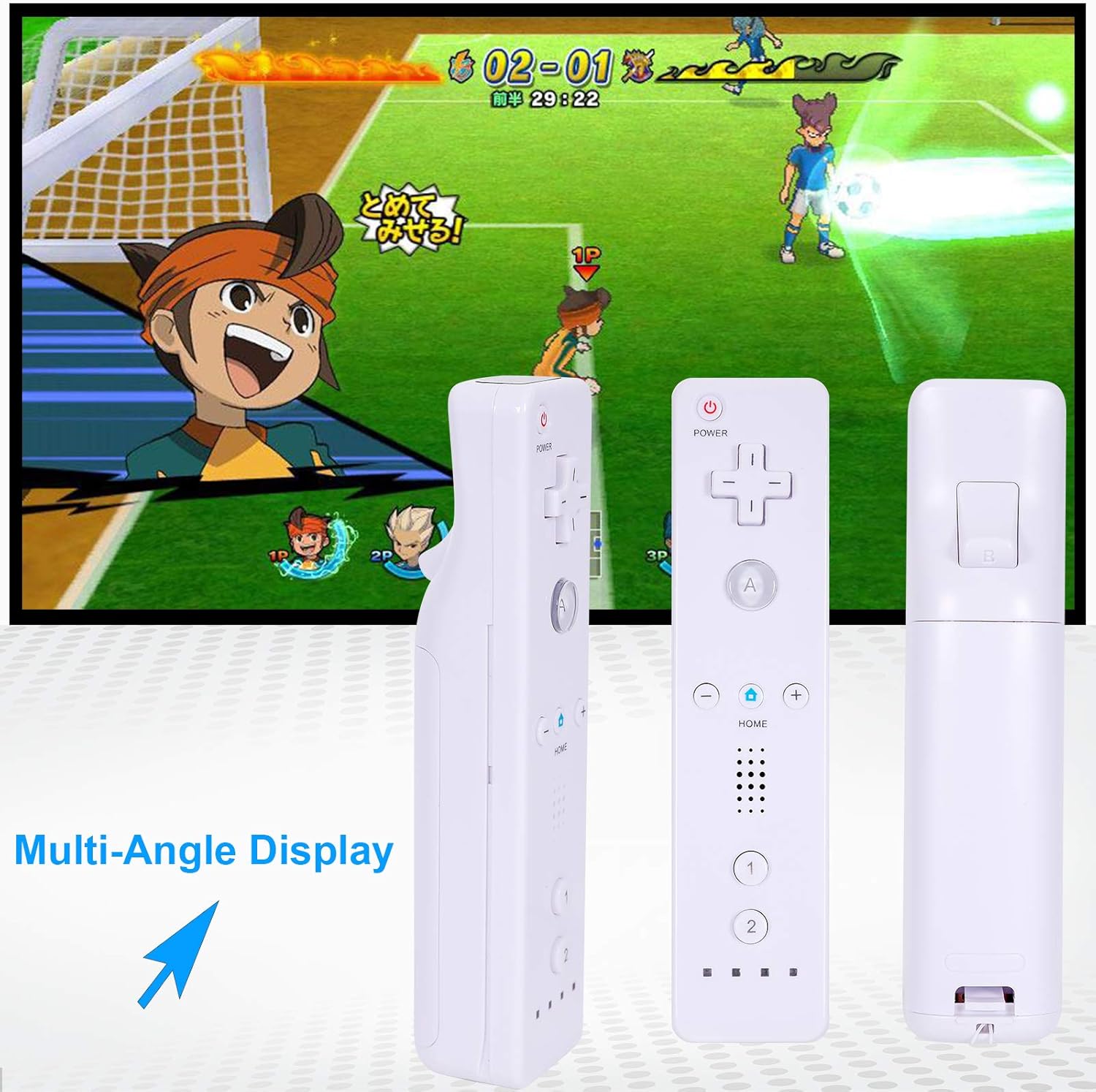 SogYupk 2 Pack White Wireless Controller, A Replacement for Wii Remote Controller, Compatible with Wii/Wii u Console, with Silicone Case and Non-Slip Wrist Strap (2 White)