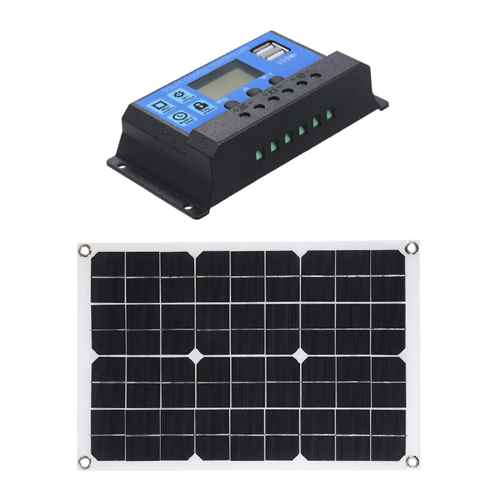 Festnight 50W DC 5V/18V Dual Output Solar Panel with 2 USB Ports & Car Charge IP65 Water Resistance 12V/24V Solar Charge Controller PWM Intelligent Regulator-image-27