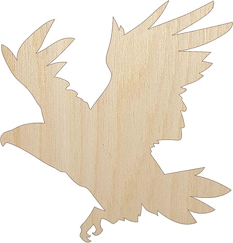 Patriotic American Bald Eagle Flying - Pieza de madera sin terminar para proyectos de manualidades de bricolaje - 18 pulgadas de grosor - Tamaño de disponible en Yaxa Colombia