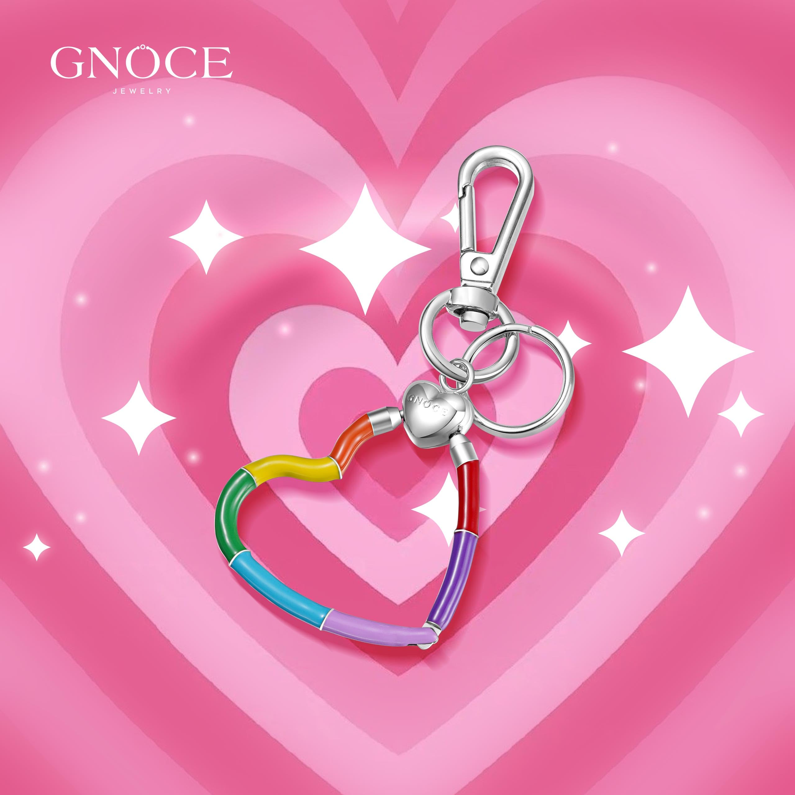 GNOCE Vielseitiger Charm Schlüsselanhänger & Halter Edelstahl Charms Armband Geschenk für Frauen Mädchen Ehefrau Tochter