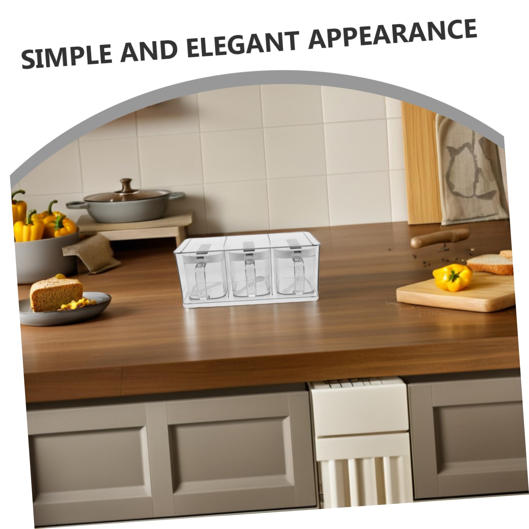 BESTOYARD Boîte à Épices en Acrylique Transparent avec Couvercle Hermétique, Rangement Mural Cuisine, Design Simple et Élégant en Pet, 1 Set