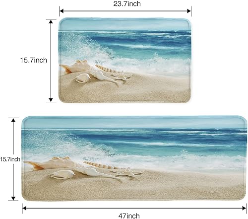 Miniatura 3 de Juego de 2 alfombras de cocina acolchadas antifatiga para piso, juego de alfombrillas antideslizantes para oficina en casa, 15.7 pulgadas de ancho x