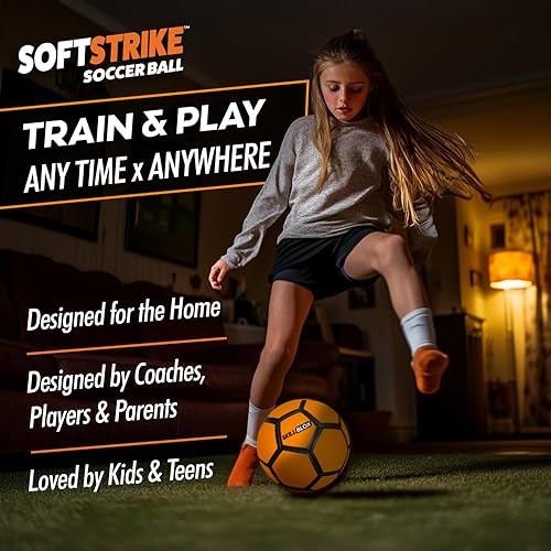 Miniatura 6 de SoftStrike Home - Balón de fútbol para entrenamiento de habilidades en interiores, regalos de fútbol para niños, pelota de habilidades para casa,