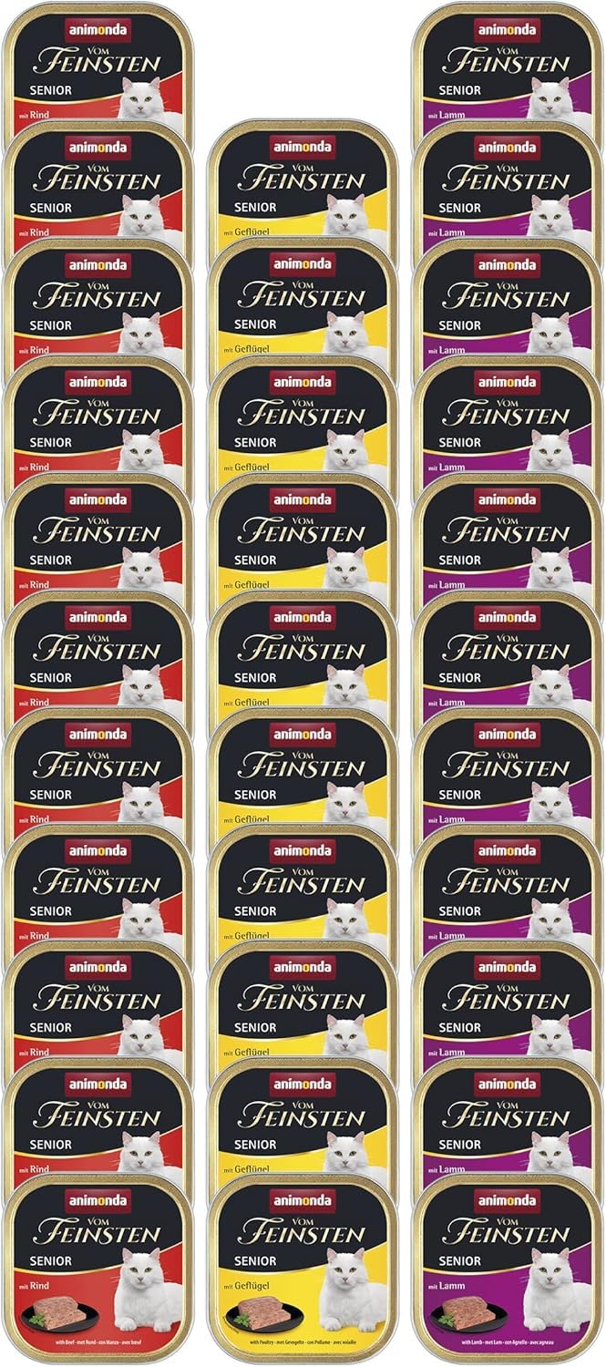 animonda vom Feinsten Senior, Nassfutter für ältere Katzen ab 7 Jahren, Vielfalt für ältere Katzen, 32 x 100 g