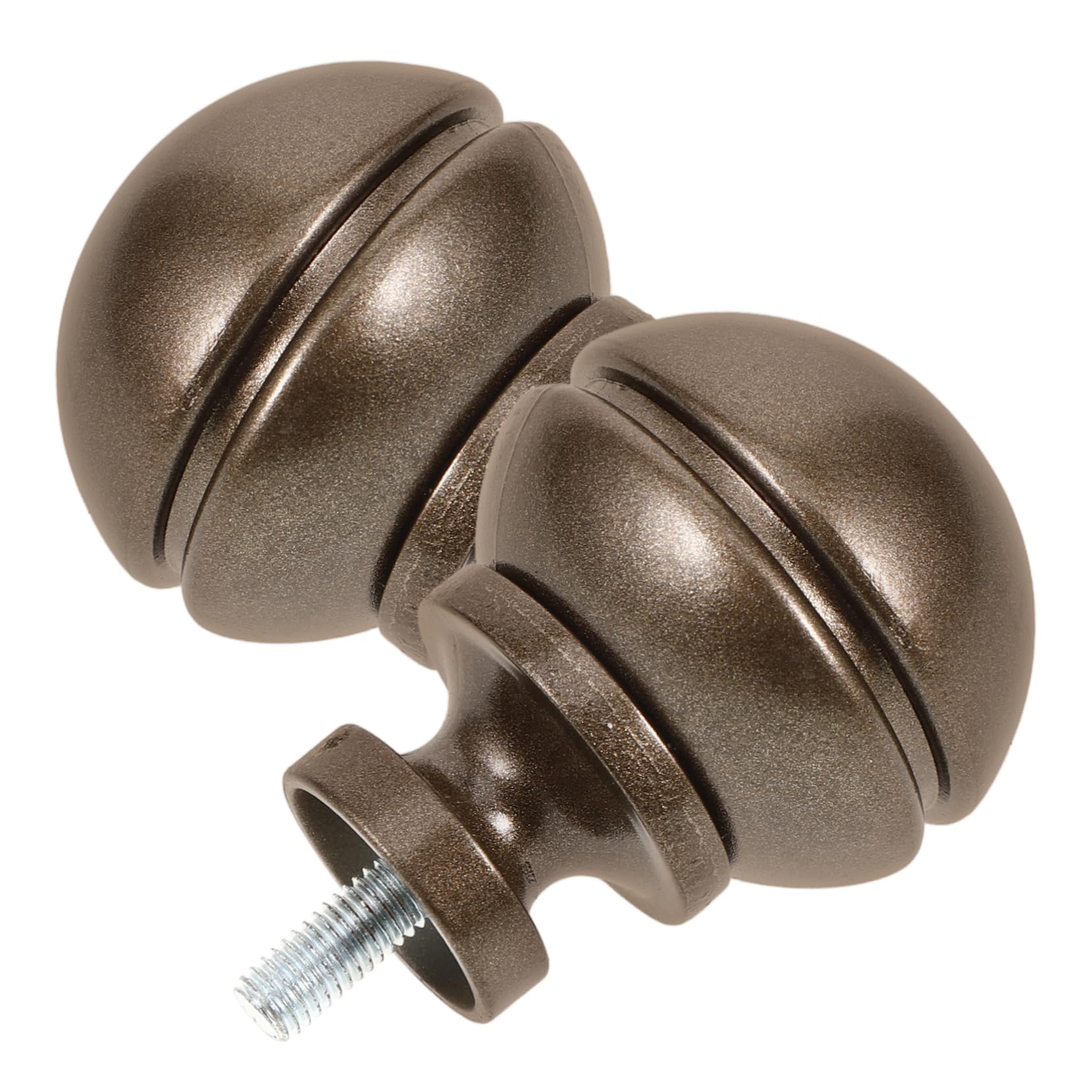 SOLUSTRE 2pcs Curtain Rod Plug Grommet Curtain Rods Galvanized Caps Curtains Silver Thick Small Decorative End Windows Modern Rustproof Finial Bronze with Drapery Dark Brown Abs Plastic